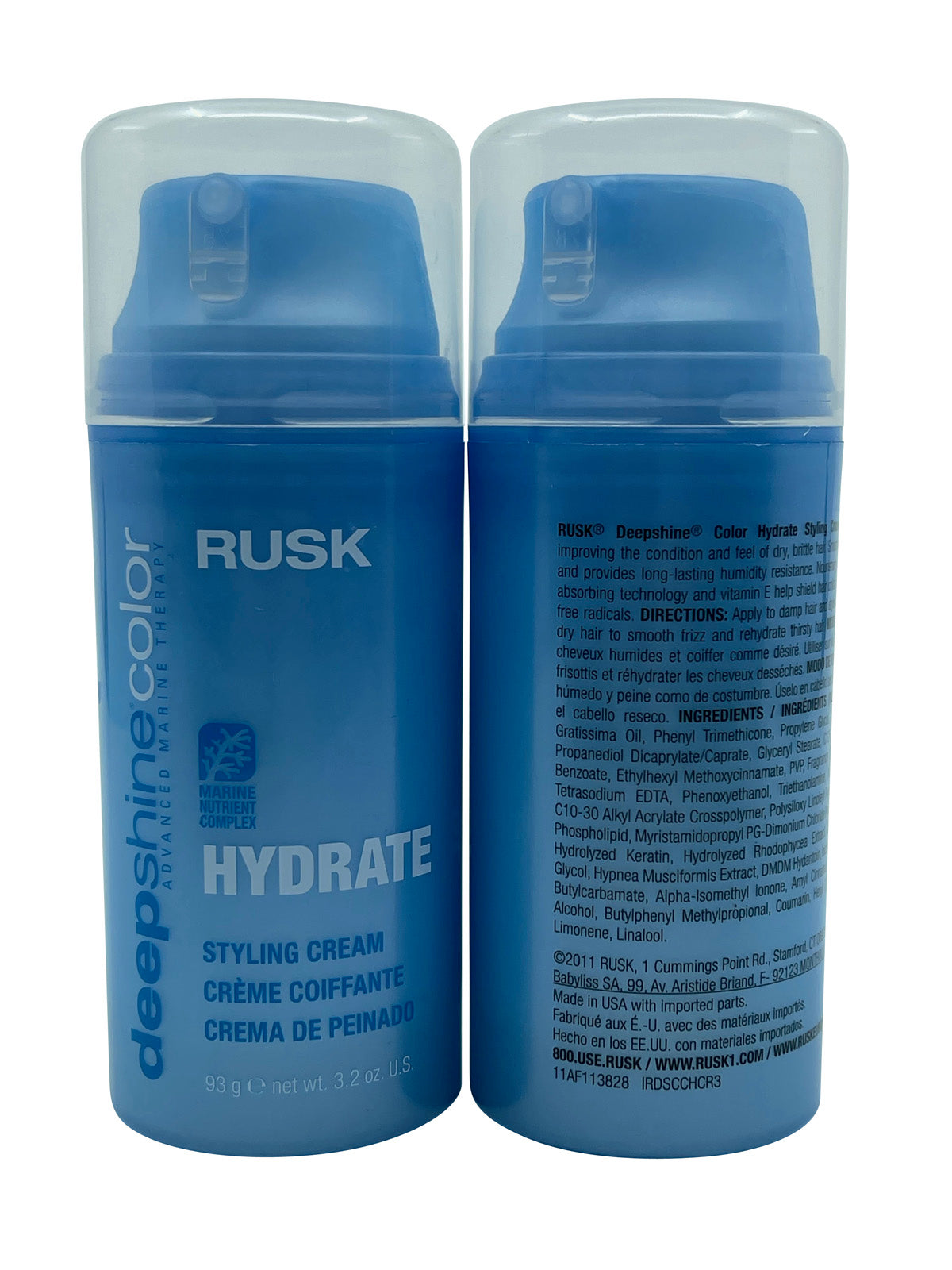 Rusk Deep Shine Color Hydrate Styling Cream 3.2 OZ Set of 2