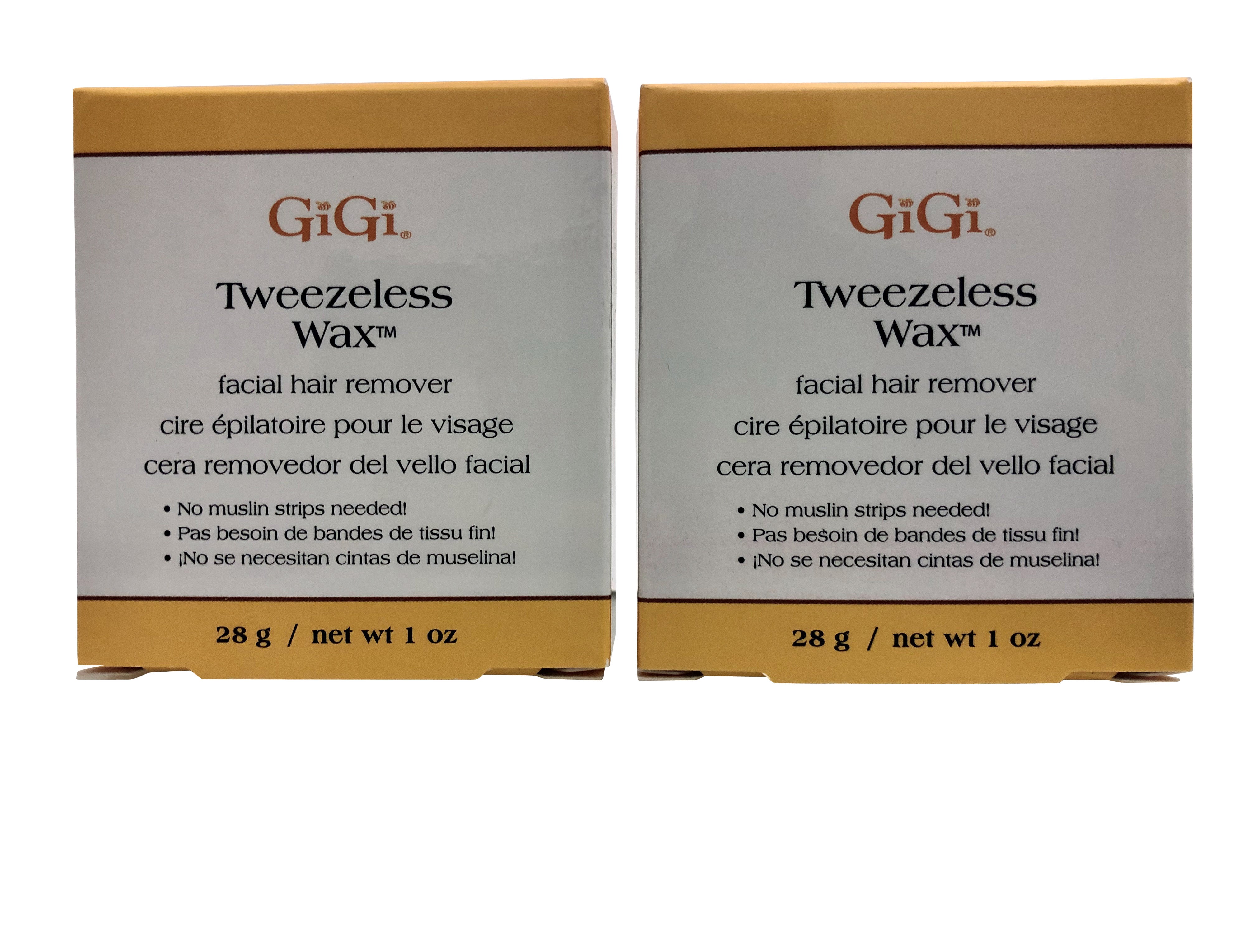 GiGi Microwave Tweezless Wax Facial Hair Remover 1 OZ Pack of 2