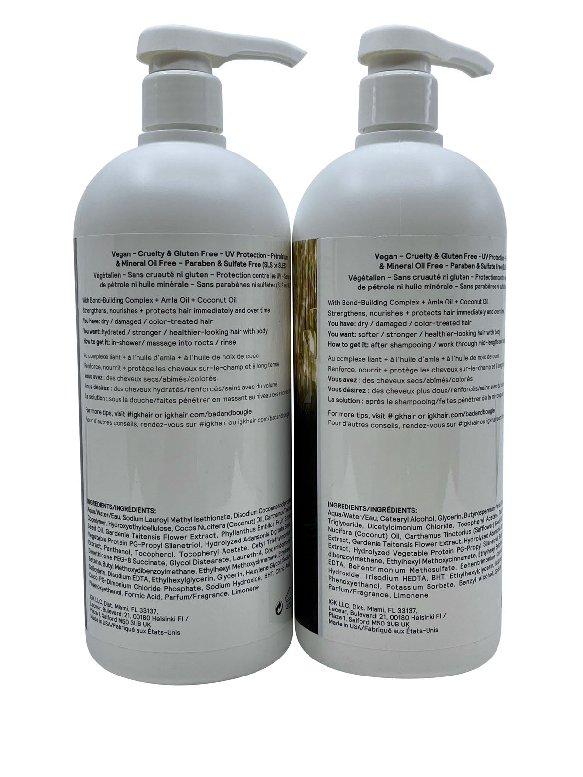 IGK Bad & Bougie Amla Oil Deep Repair Shampoo & Conditioner Set 33.8 OZ Each