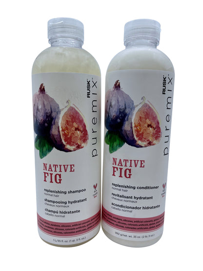 Rusk Pure Mix Native Fig Replenishing Shampoo & Conditioner Set 35 OZ Each