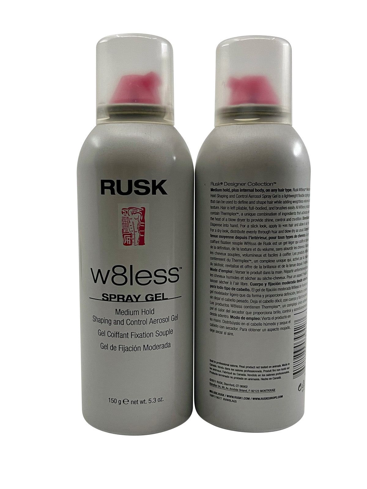 Rusk W8less Spray Gel Medium Hold 5.3 OZ Set of 2