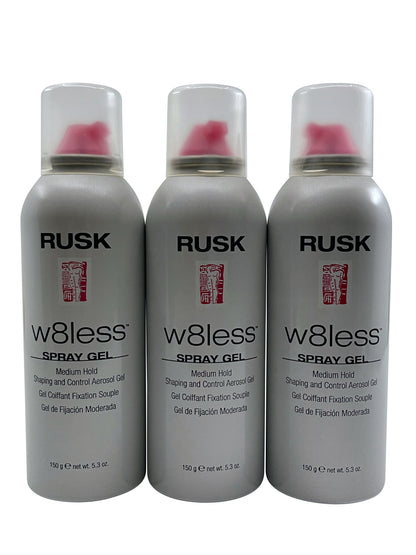 Rusk W8less Spray Gel Medium Hold 5.3 OZ Set of 3