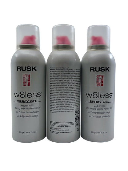 Rusk W8less Spray Gel Medium Hold 5.3 OZ Set of 3