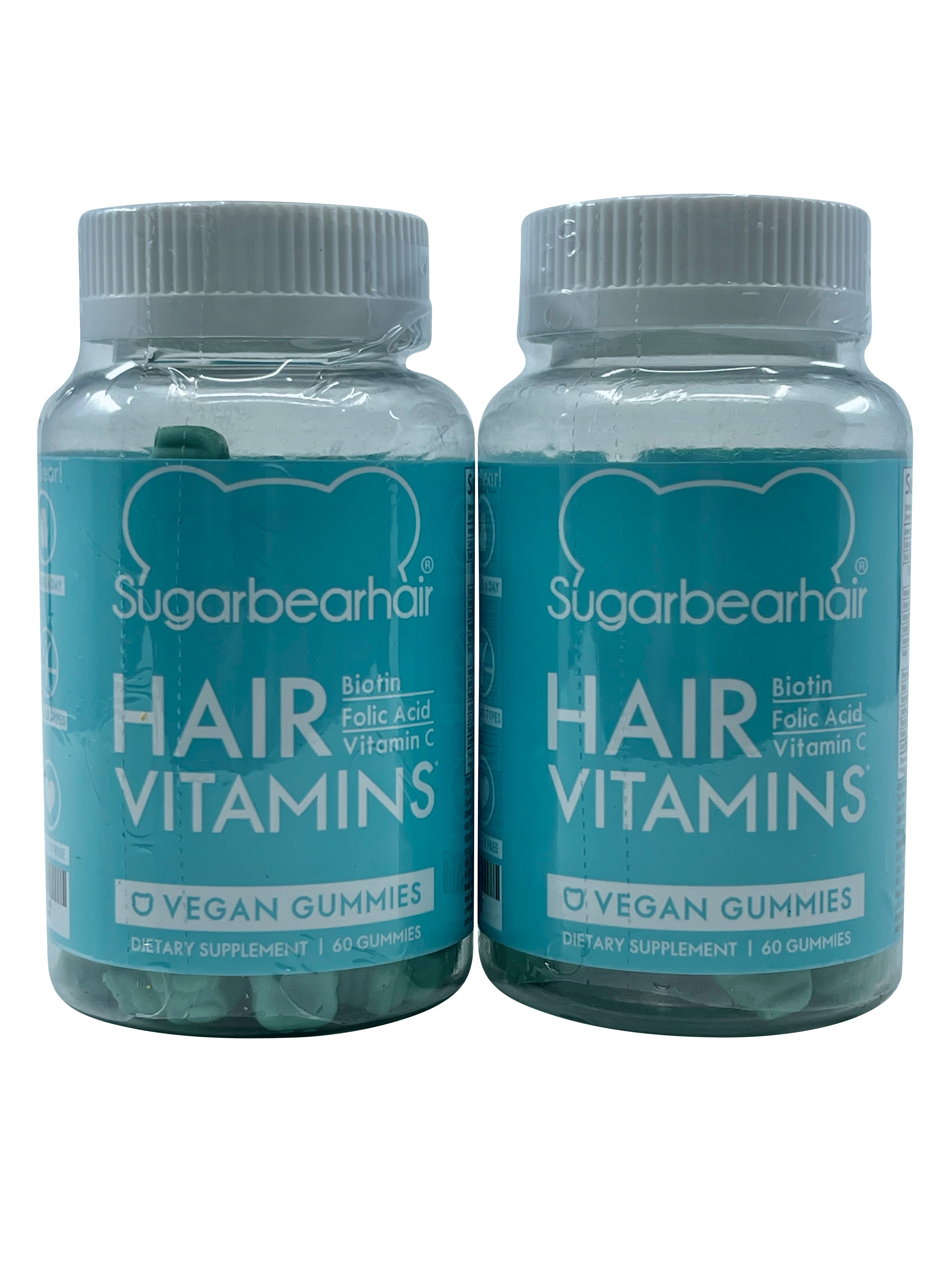 Sugarbearhair Hair Vitamins Vegan Gummies 60 Gummies Set of 2