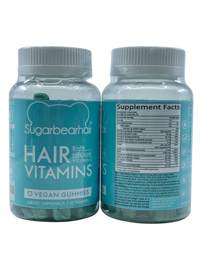 Sugarbearhair Hair Vitamins Vegan Gummies 60 Gummies Set of 2