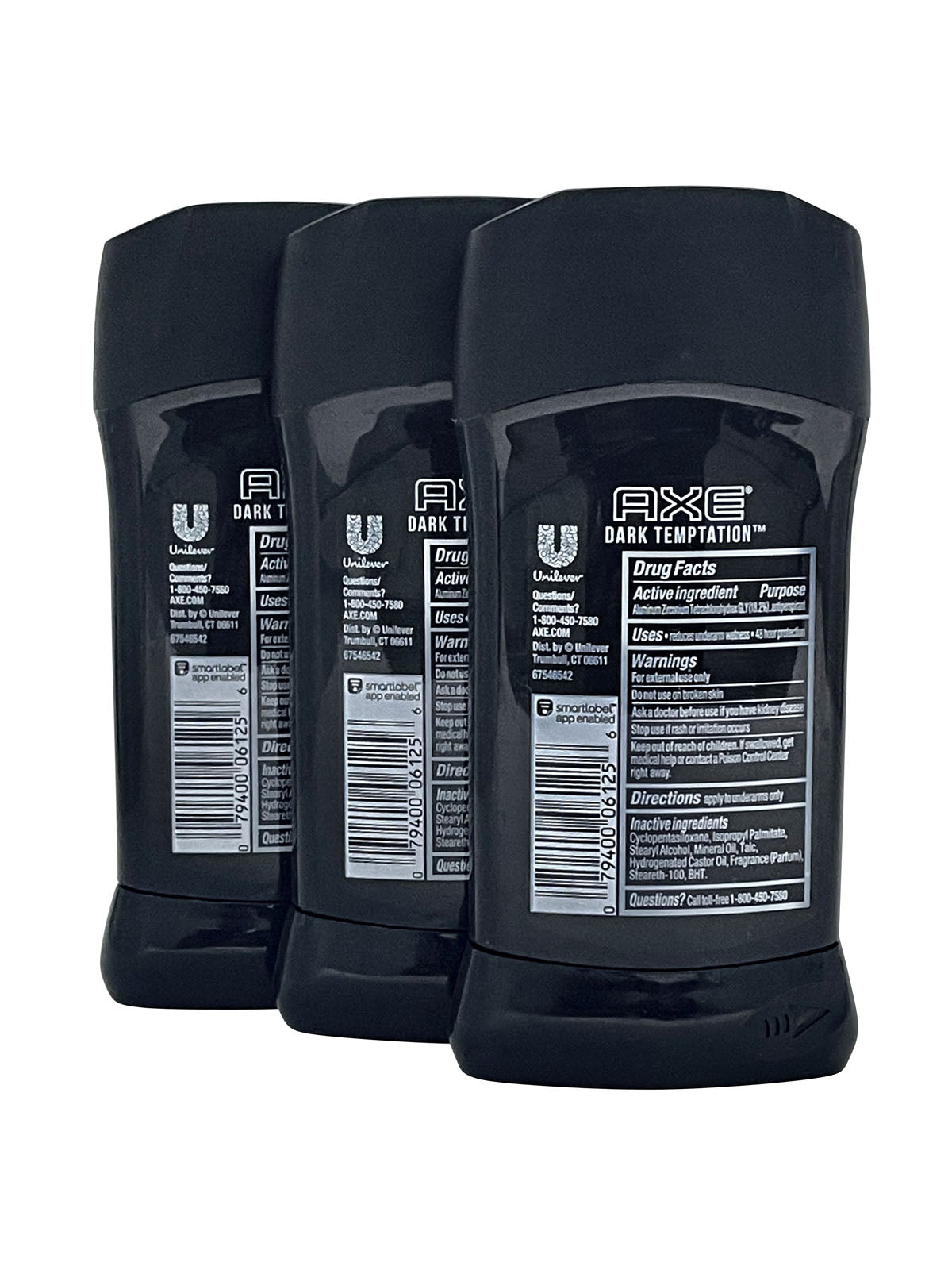 AXE Dark Temptation 48 Hour Dry Antiperspirant & Deodorant 2.7 OZ Set of 3