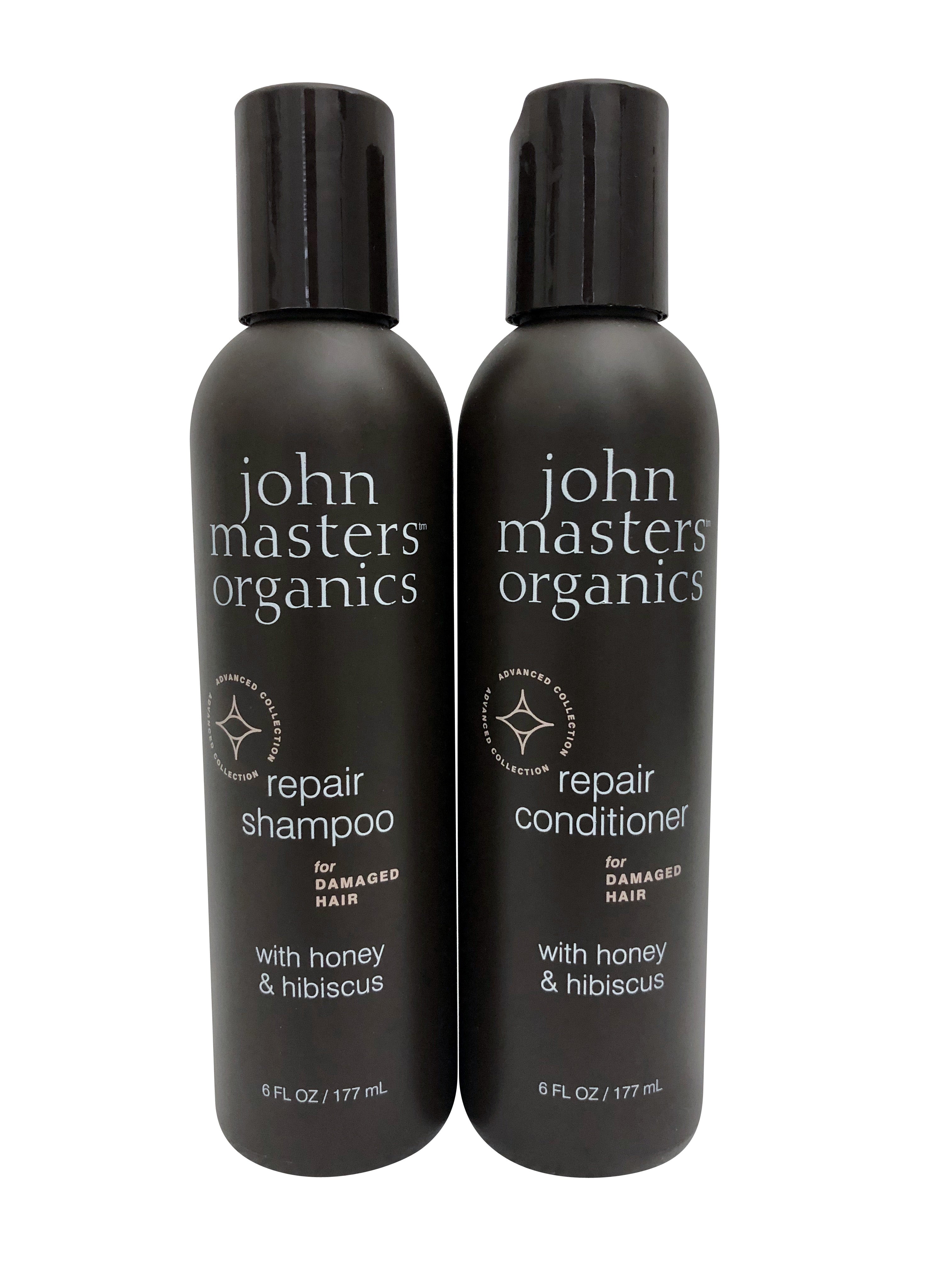 John Masters Organics Repair Shampoo & Conditioner Honey & Hibiscus Set 6 OZ