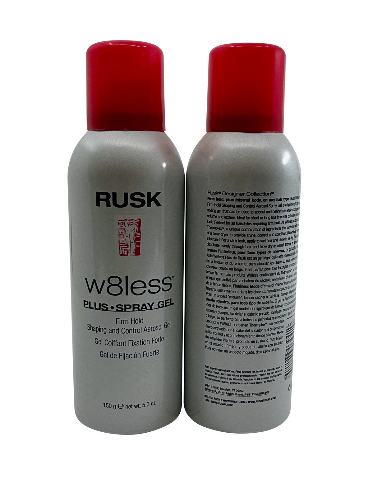 Rusk W8less Spray Gel Firm Hold 5.3 OZ Set of 2