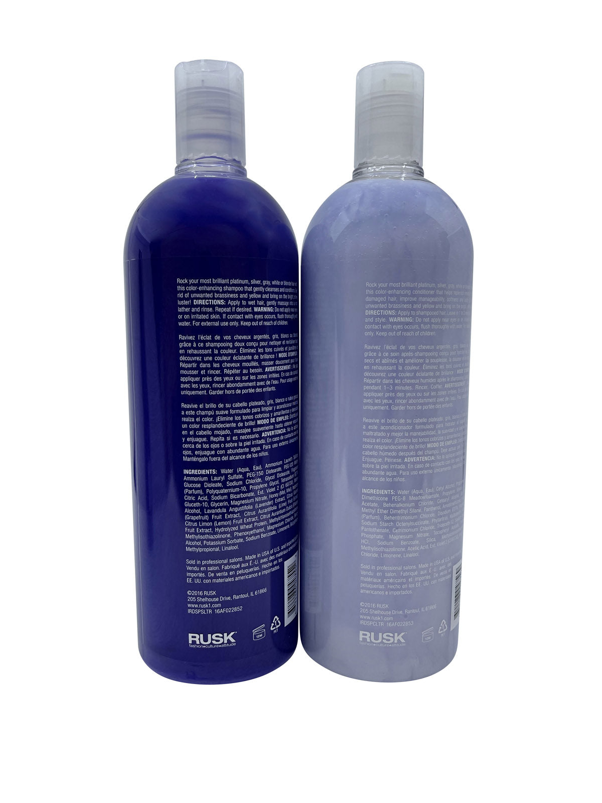 Rusk Deep Shine Platinum X Shampoo & Conditioner Set 33.8 OZ Each