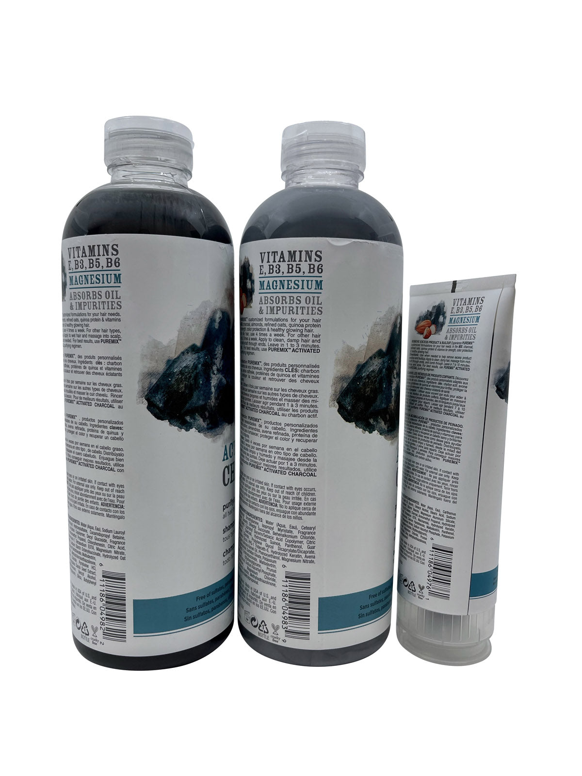 Rusk Pure Mix Charcoal Purifying Shampoo & Conditioner 35 OZ Each & Mask 6 OZ