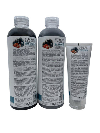 Rusk Pure Mix Charcoal Purifying Shampoo & Conditioner 35 OZ Each & Mask 6 OZ