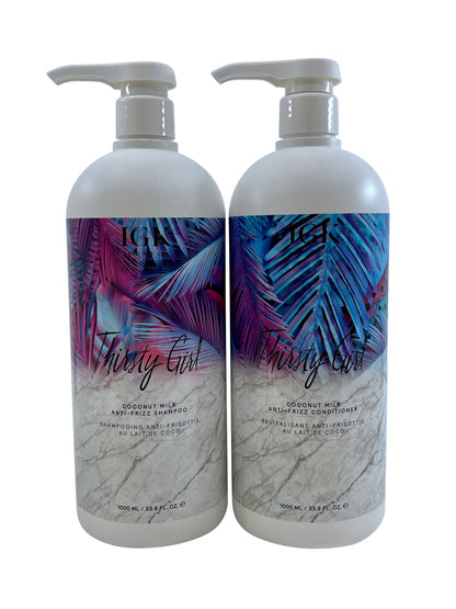 IGK Thirsty Girl Coconut Milk Anti Frizz Shampoo & Conditioner Set 33.8 OZ Each