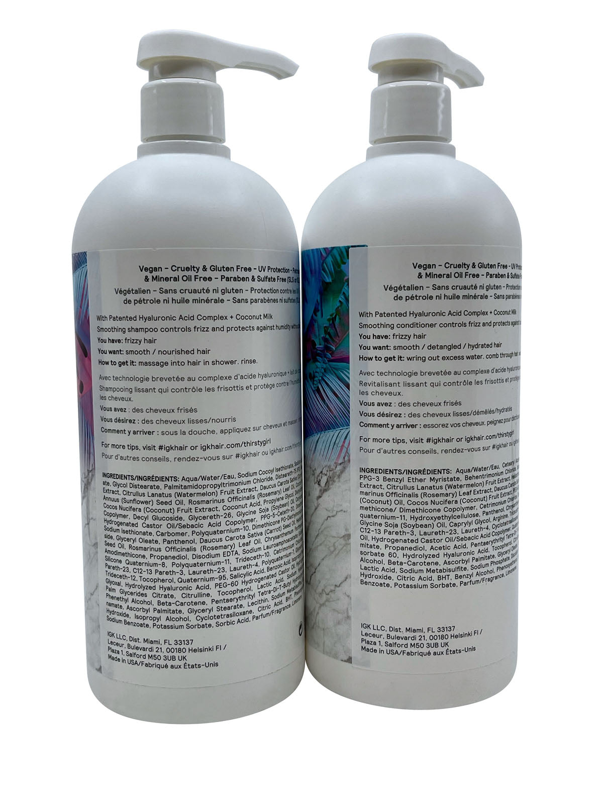 IGK Thirsty Girl Coconut Milk Anti Frizz Shampoo & Conditioner Set 33.8 OZ Each