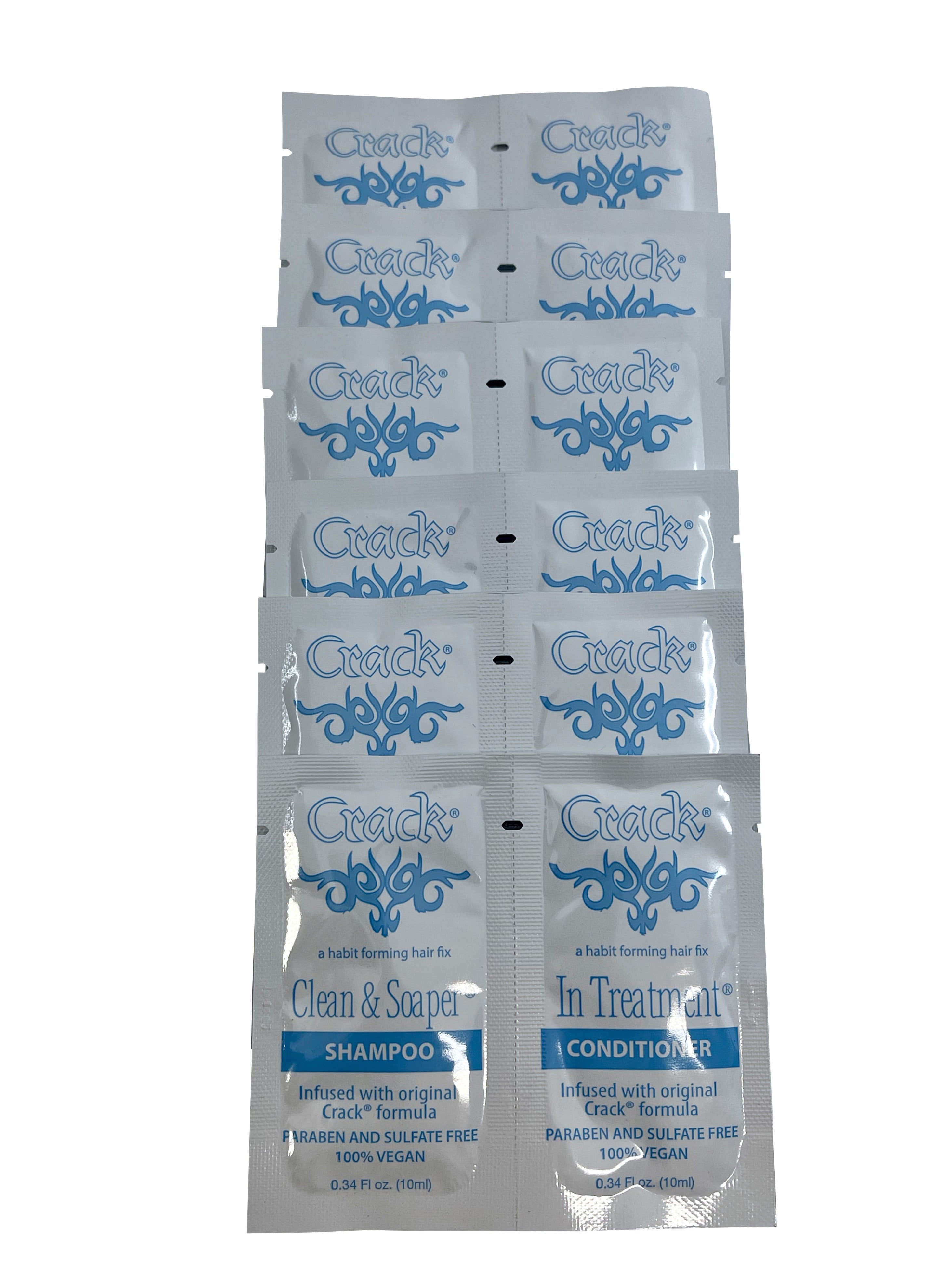 Crack Clean & Soaper Shampoo & In Treatment Conditioner Set 0.34 OZ Sachets x 6