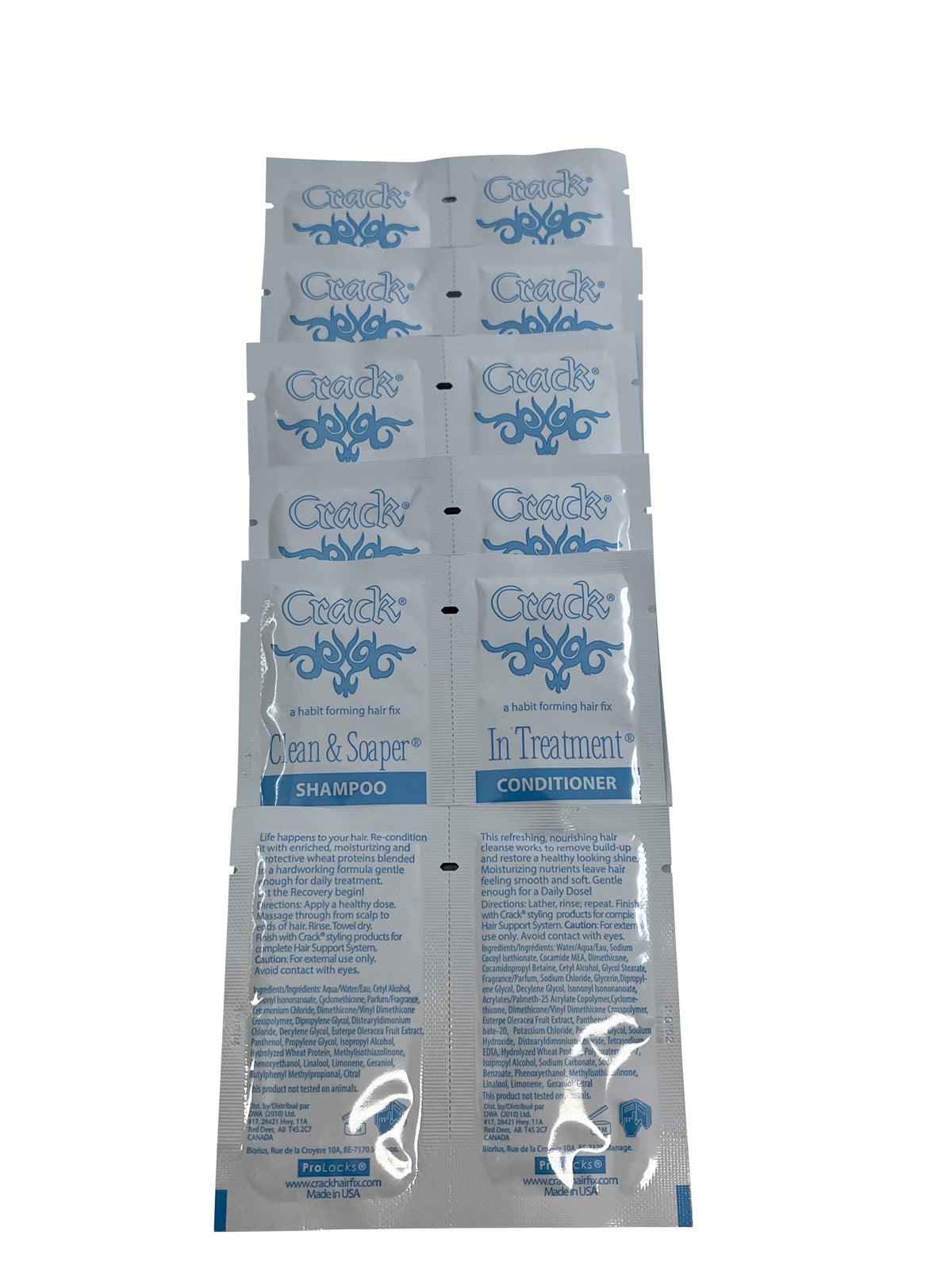 Crack Clean & Soaper Shampoo & In Treatment Conditioner Set 0.34 OZ Sachets x 6