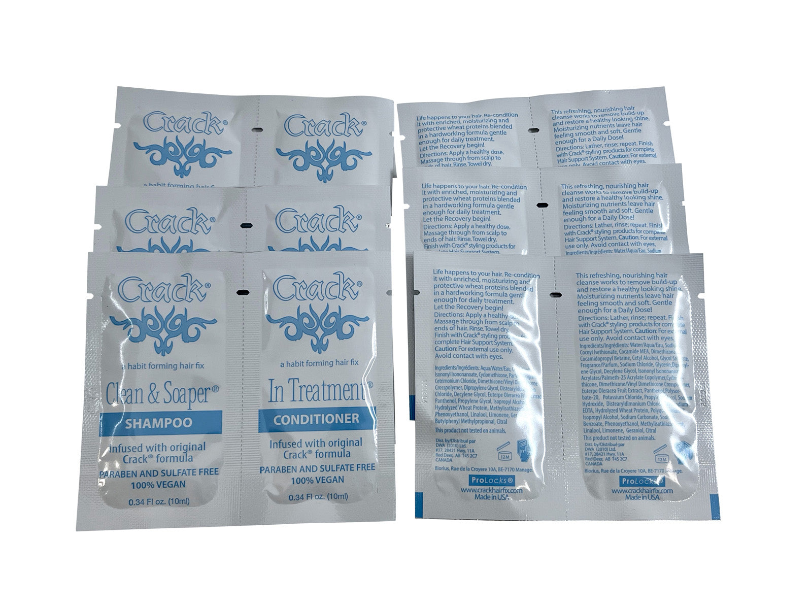 Crack Clean & Soaper Shampoo & In Treatment Conditioner Set 0.34 OZ Sachets x 6