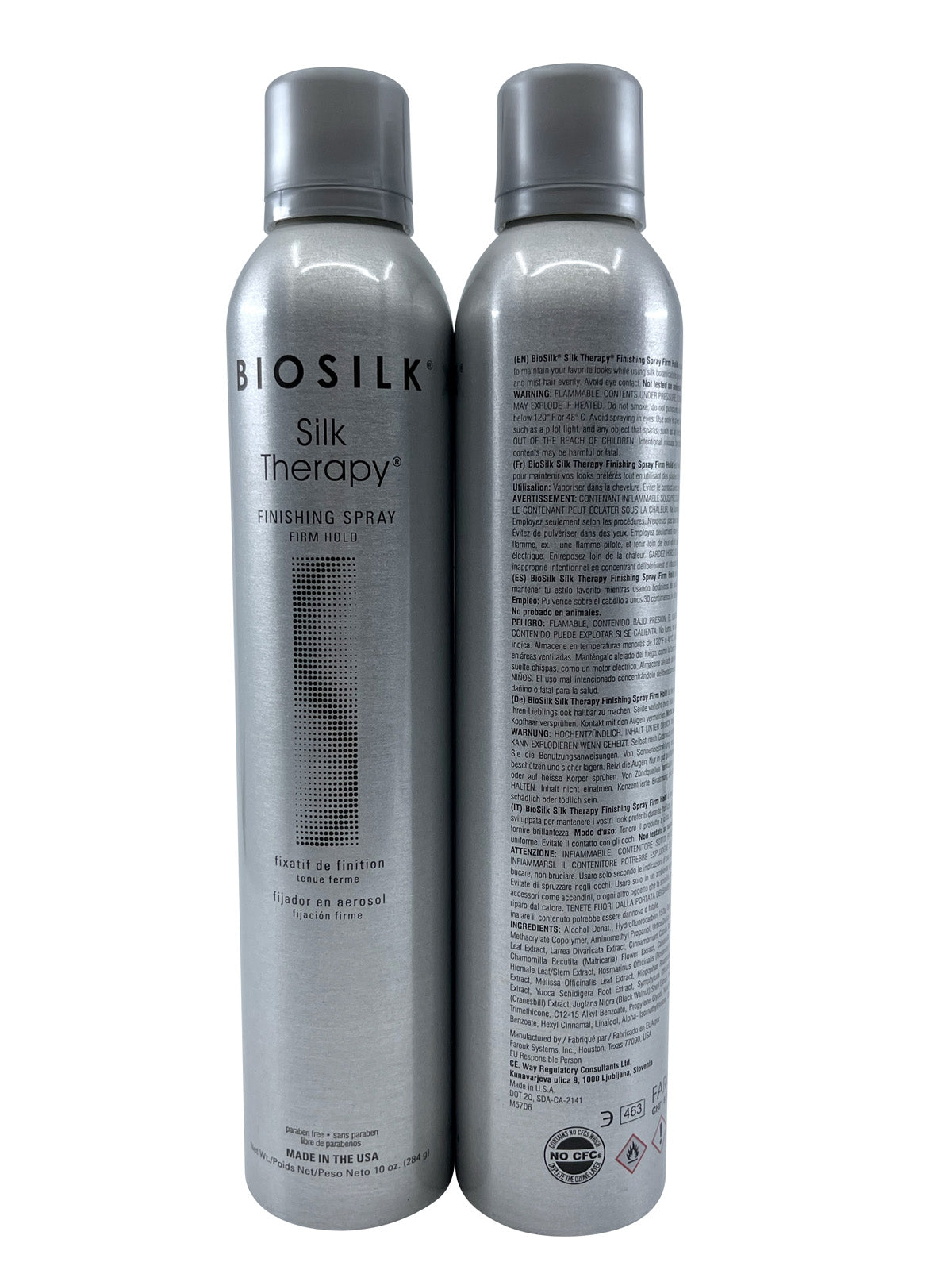 Biosilk Silk Therapy Finishing Spray Firm Hold 10 OZ Set of 2