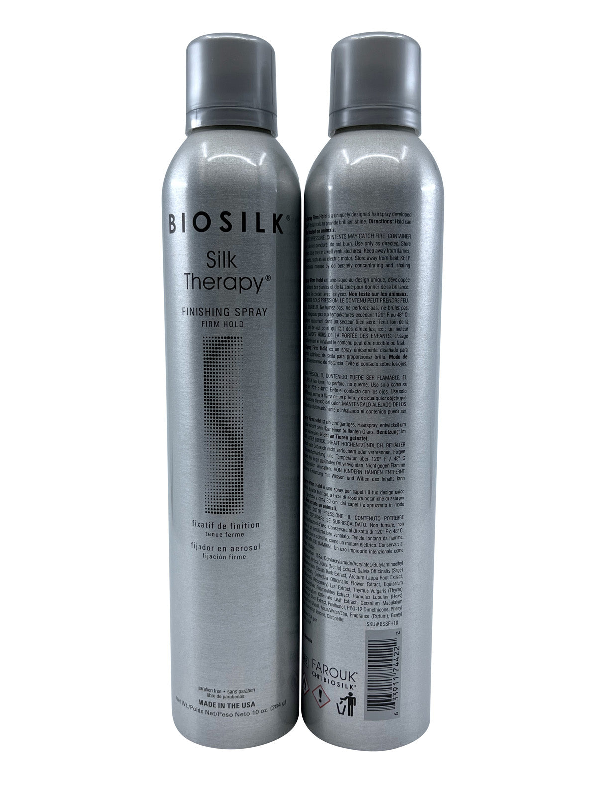 Biosilk Silk Therapy Finishing Spray Firm Hold 10 OZ Set of 2