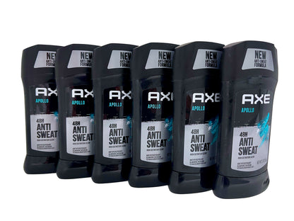 AXE Apollo 48 Hour Dry Antiperspirant & Deodorant 2.7 OZ Set of 6