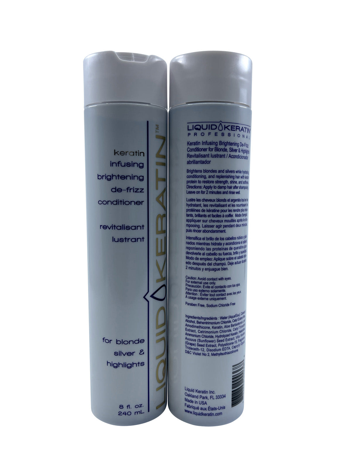 Liquid Keratin Keratin Infusing Brightening De Frizz Conditioner 8 OZ Set of 2