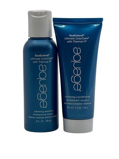 Aquage Silkening Shampoo 2 OZ & Conditioner 1.5 OZ Coarse & Curly Hair Set of 2