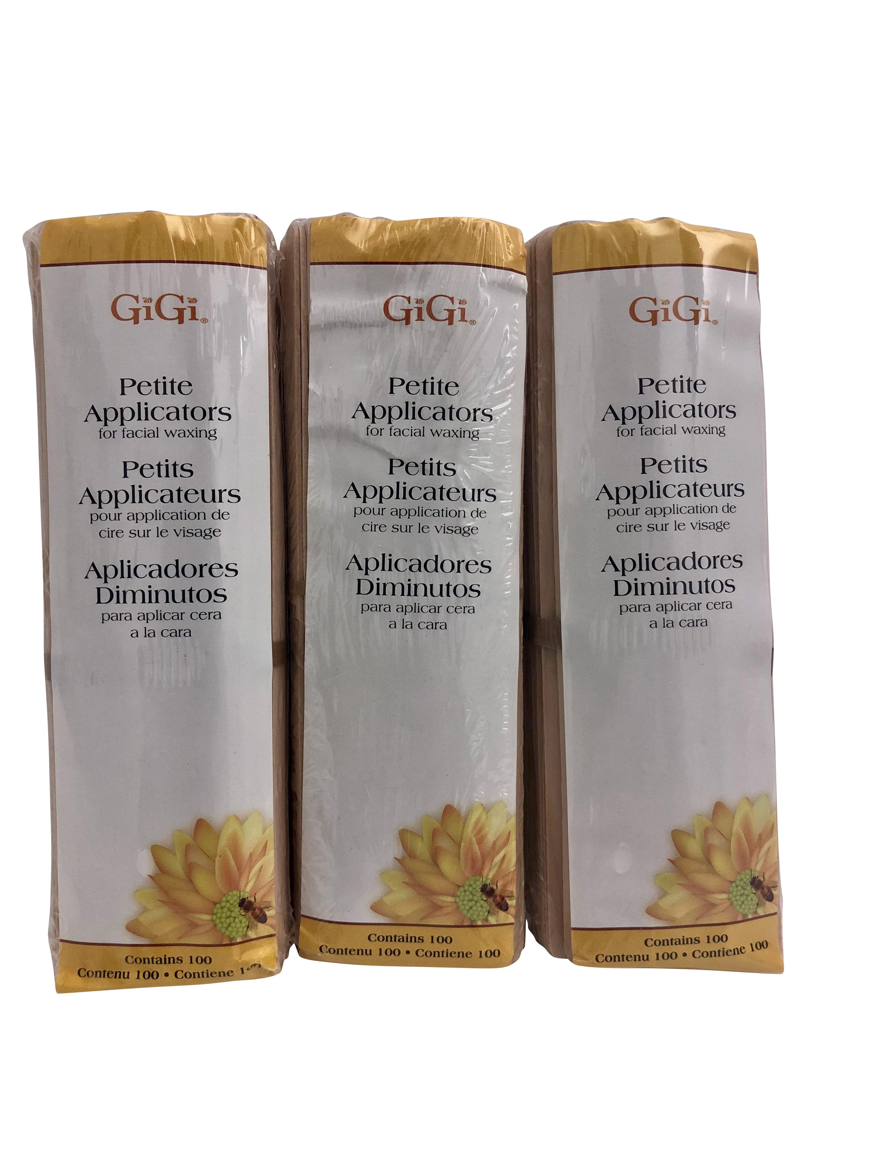 GiGi Petite Applicators for Facial Waxing 100 CT Pack of 3