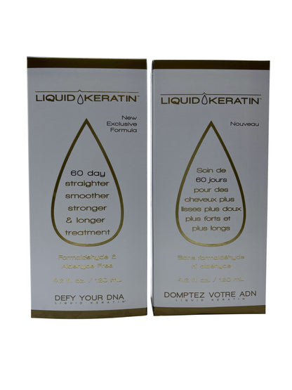 Liquid Keratin 60 Day Straighter, Smoother, Stronger Treatment 4.2 OZ Set of 2