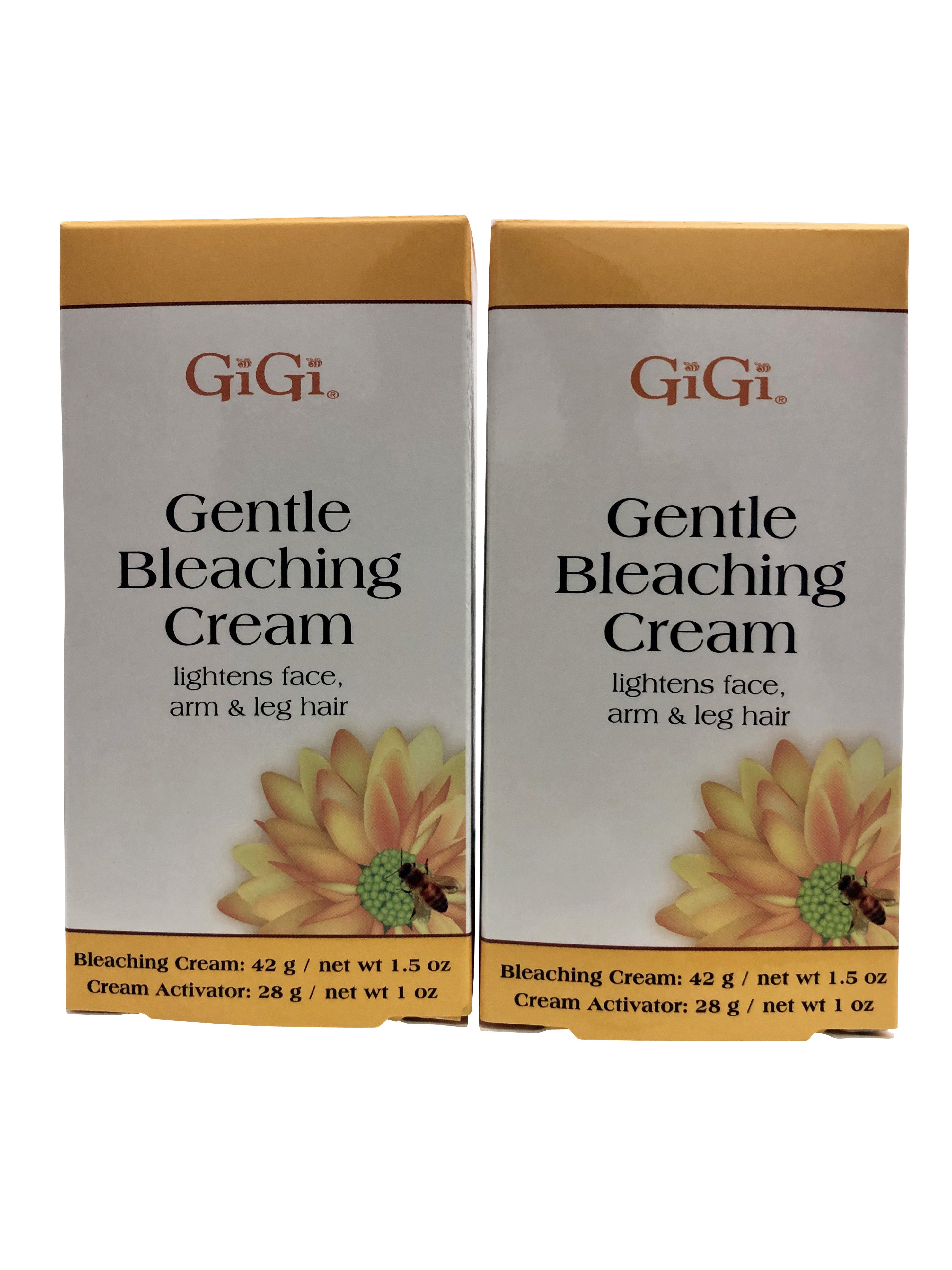 GiGi Gentle Bleaching Cream 1.5 OZ Cream Activator 1 OZ Face, Arm Leg Pack of 2