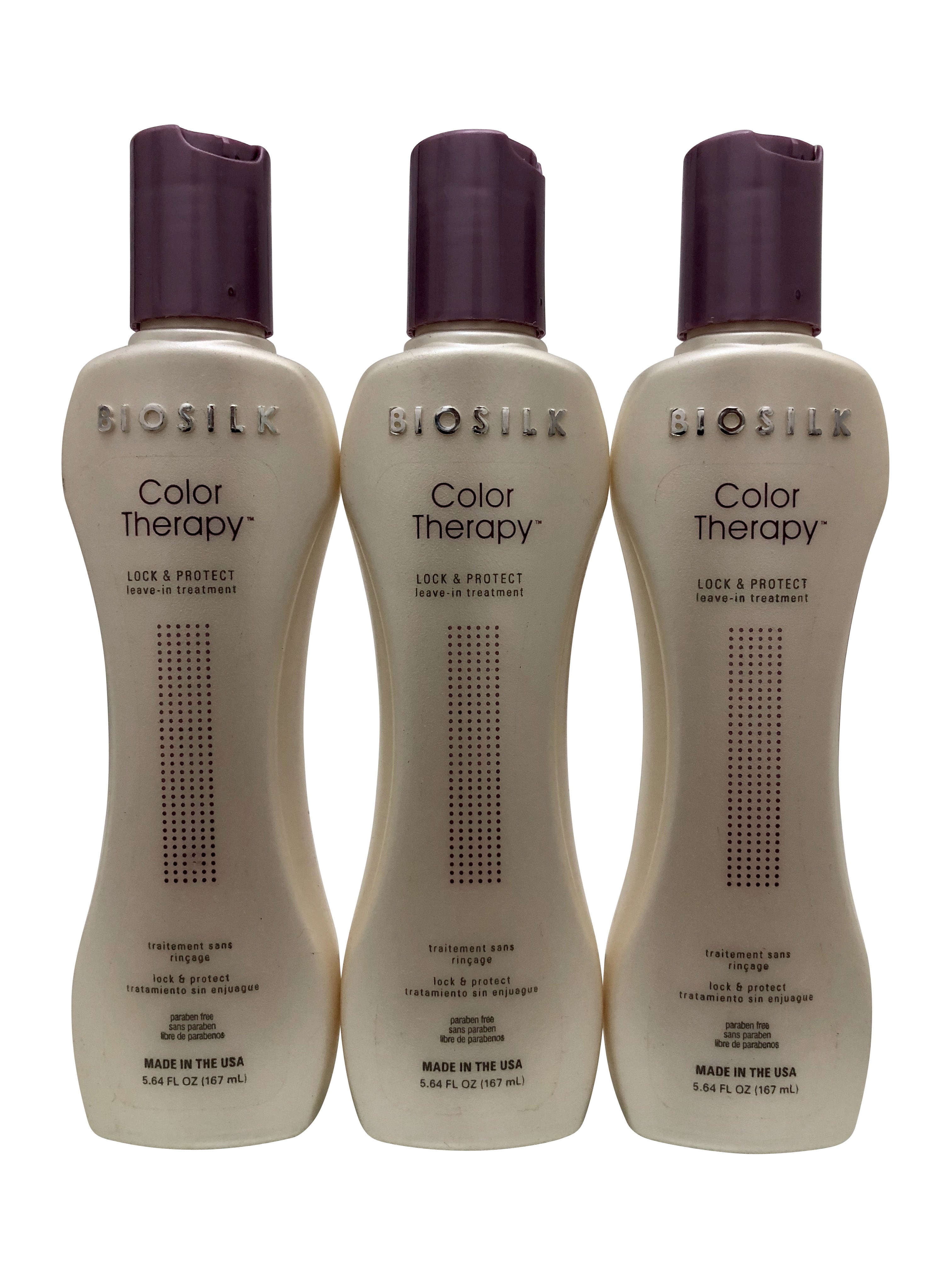 Biosilk Color Therapy Lock & Protect Leave In Treatment Trio 5.64 OZ Each