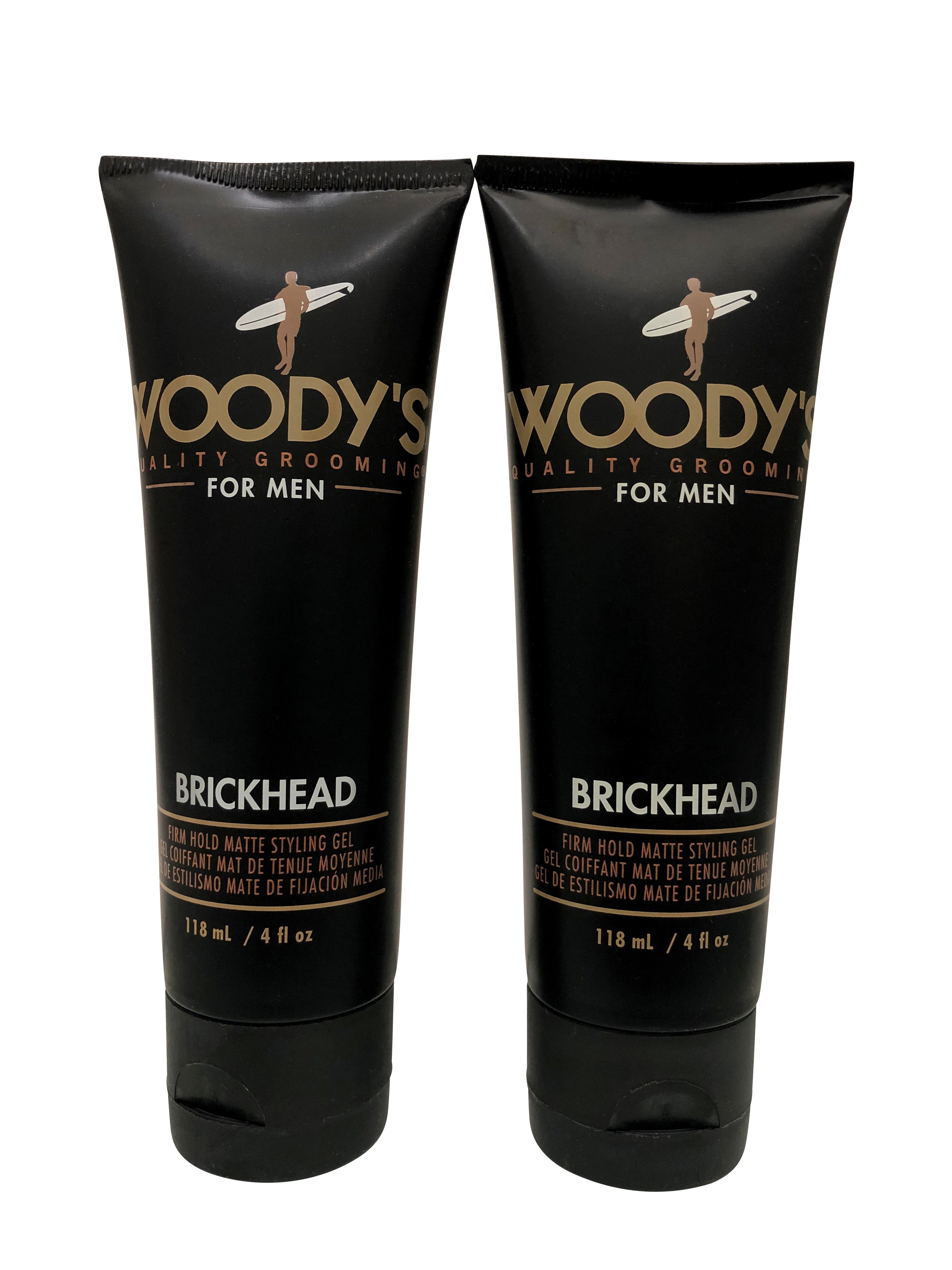 Woody's for Men Brickhead Firm Hold Matte Styling Gel Set 4 OZ Each