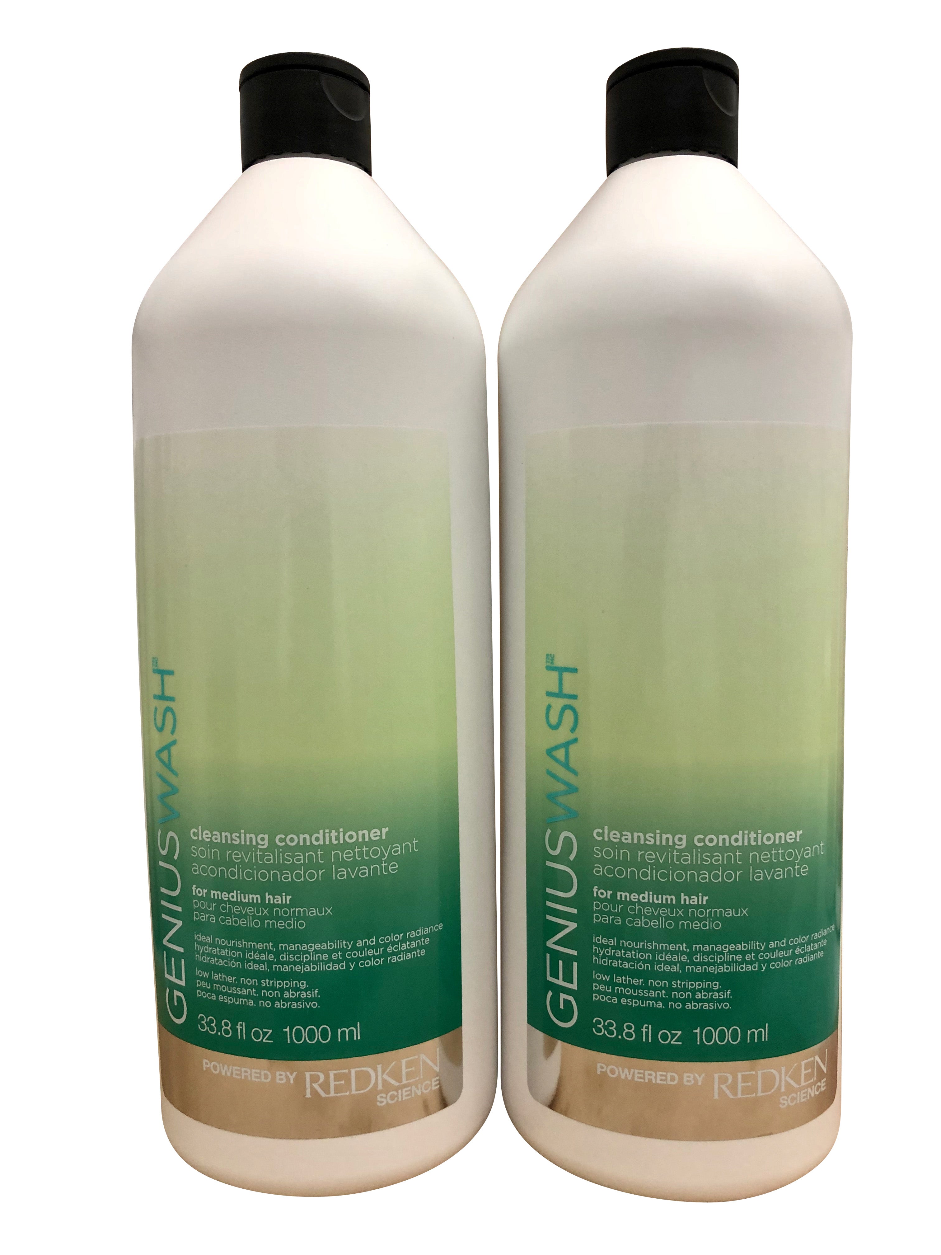 Redken Genius Wash Cleansing Conditioner Medium Hair DUO 33.8 OZ Each