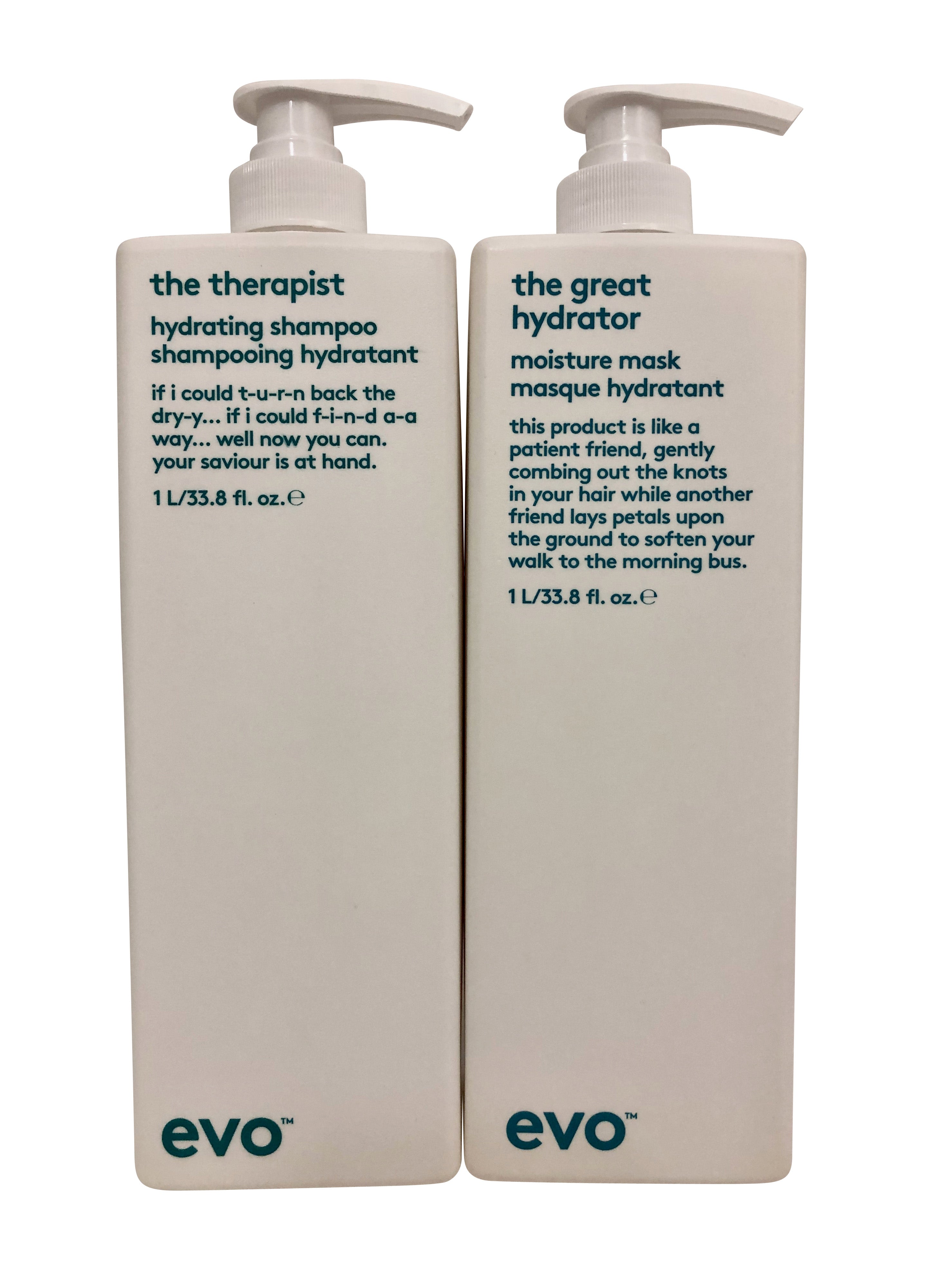 evo The Therapist Shampoo & The Great Hydrator Mask 33.8 OZ Each