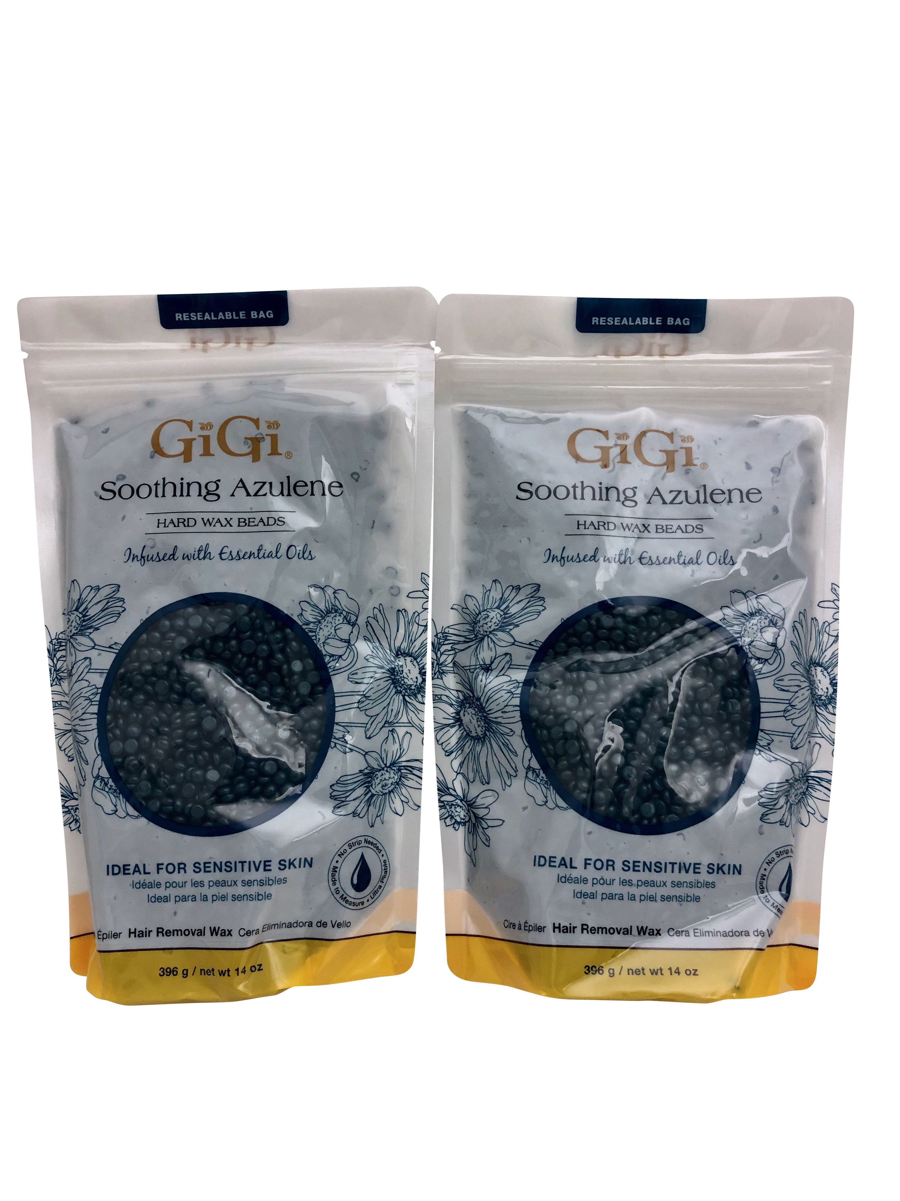 GiGi Soothing Azulene Hard Wax Beads 14 OZ Pack of 2