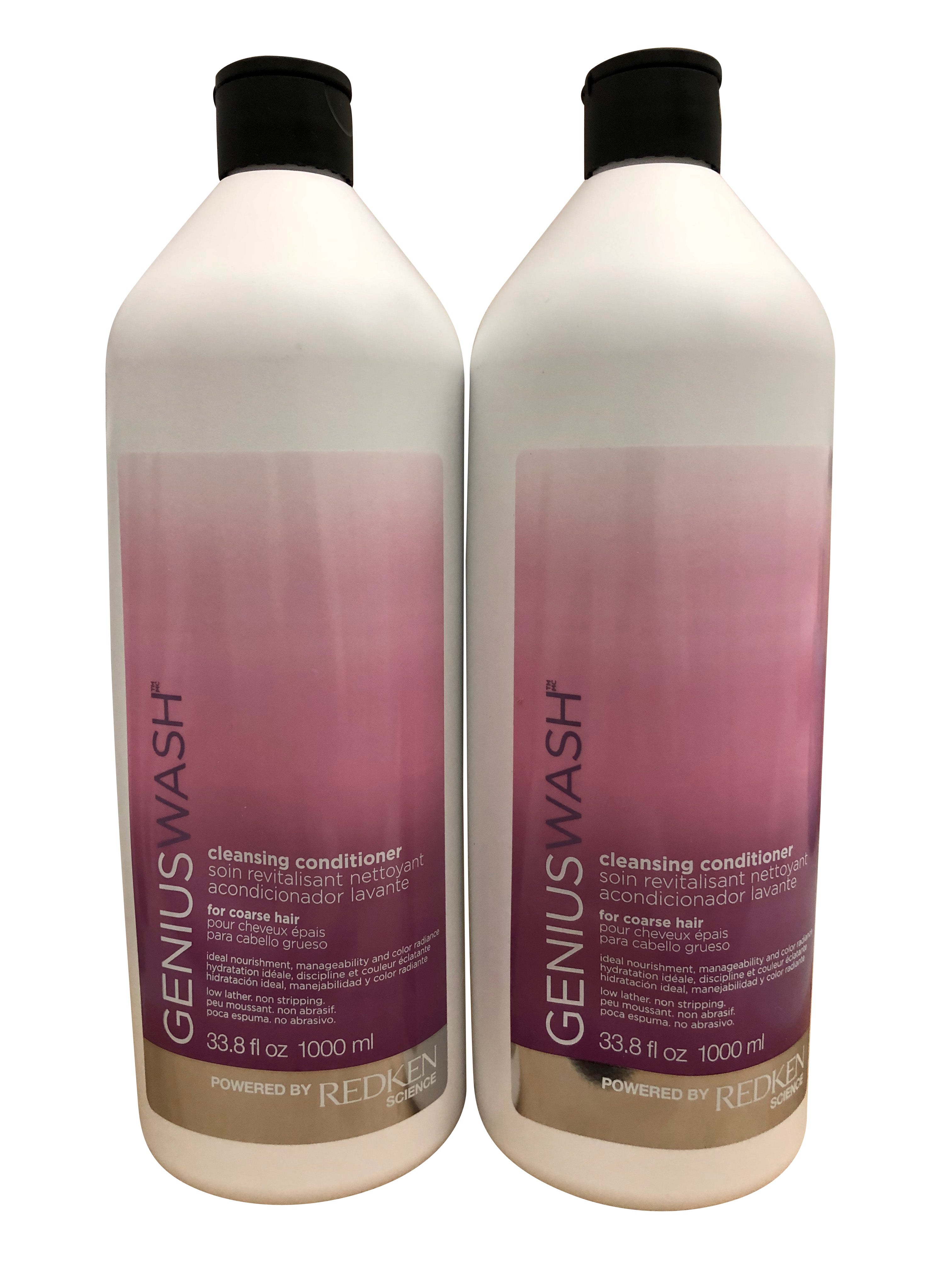 Redken Genius Wash Cleansing Conditioner Coarse Hair DUO 33.8 OZ Each