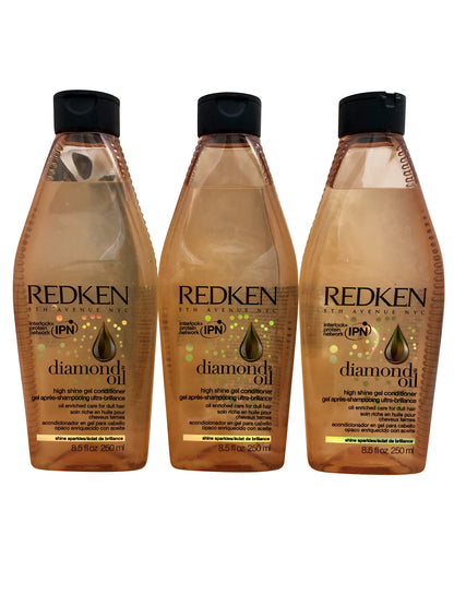 Redken Diamond Oil High Shine Gel Conditioner 8.5 OZ Set of 3