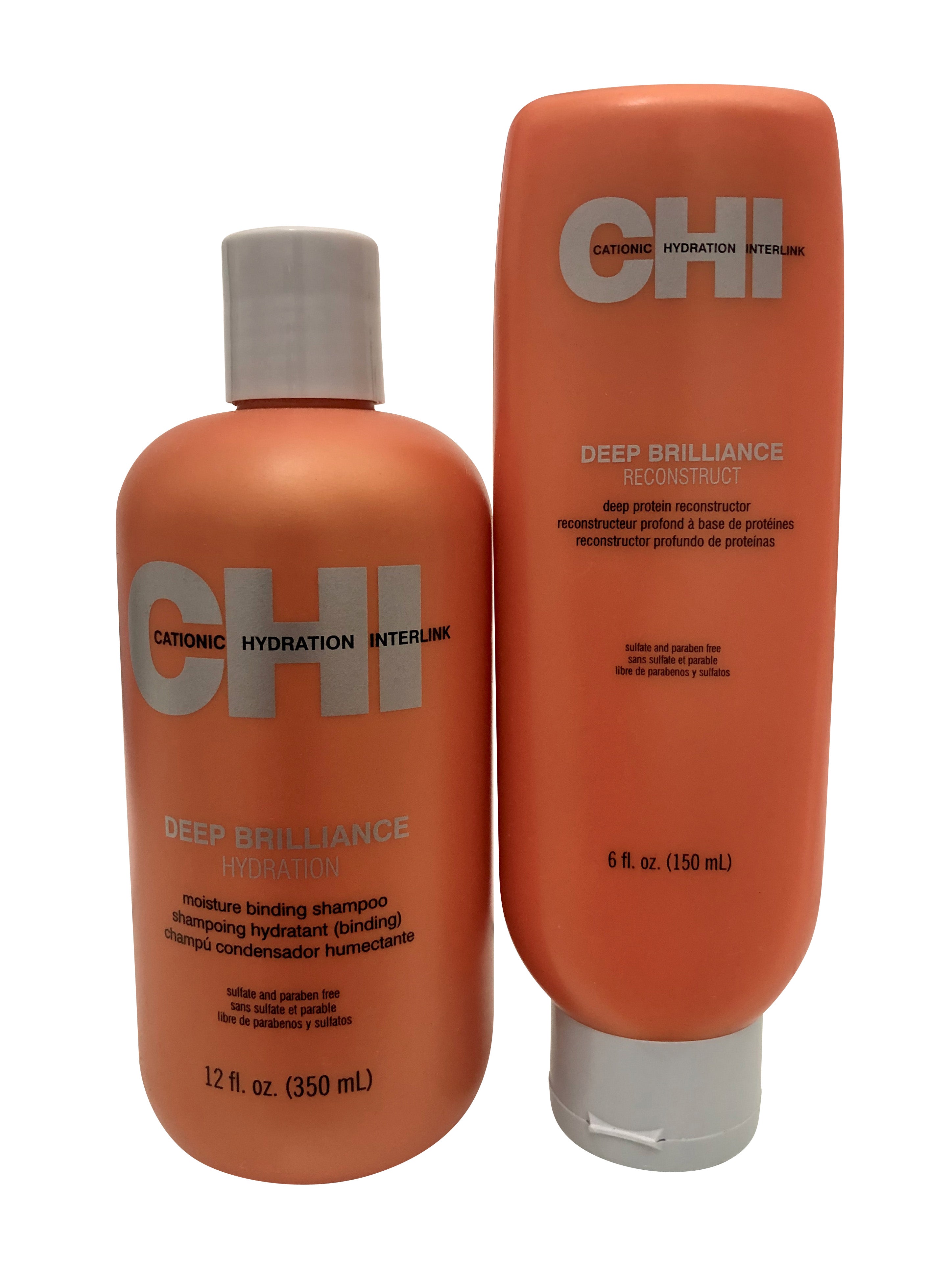 CHI Deep Brilliance Shampoo 12 OZ & Protein Reconstructor 6 OZ Set