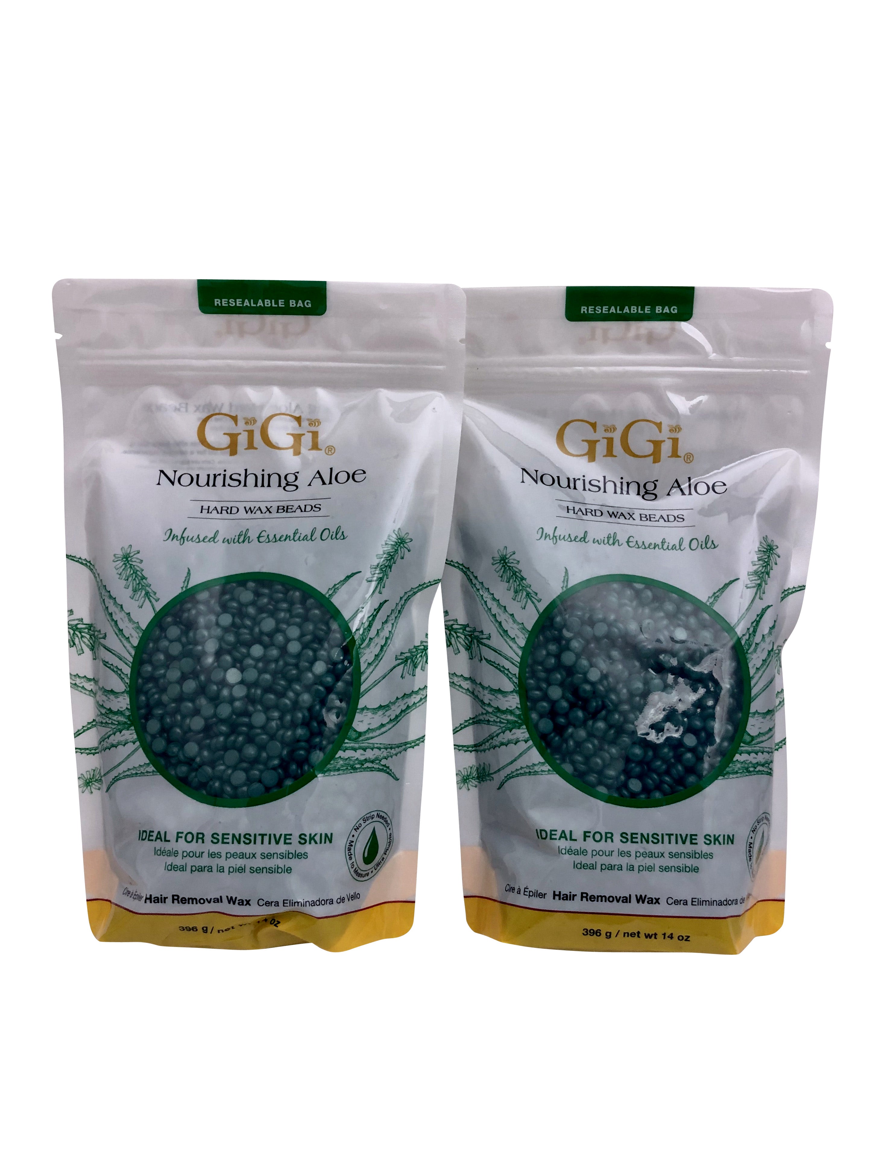 GiGi Nourishing Aloe Hard Wax Beads 14 OZ Pack of 2