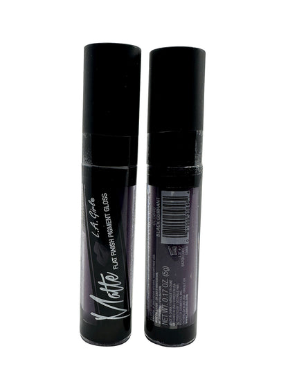 L.A. Girl Matte Flat Finish Pigment Gloss GLG846 Black Currant 0.17 OZ Set of 2