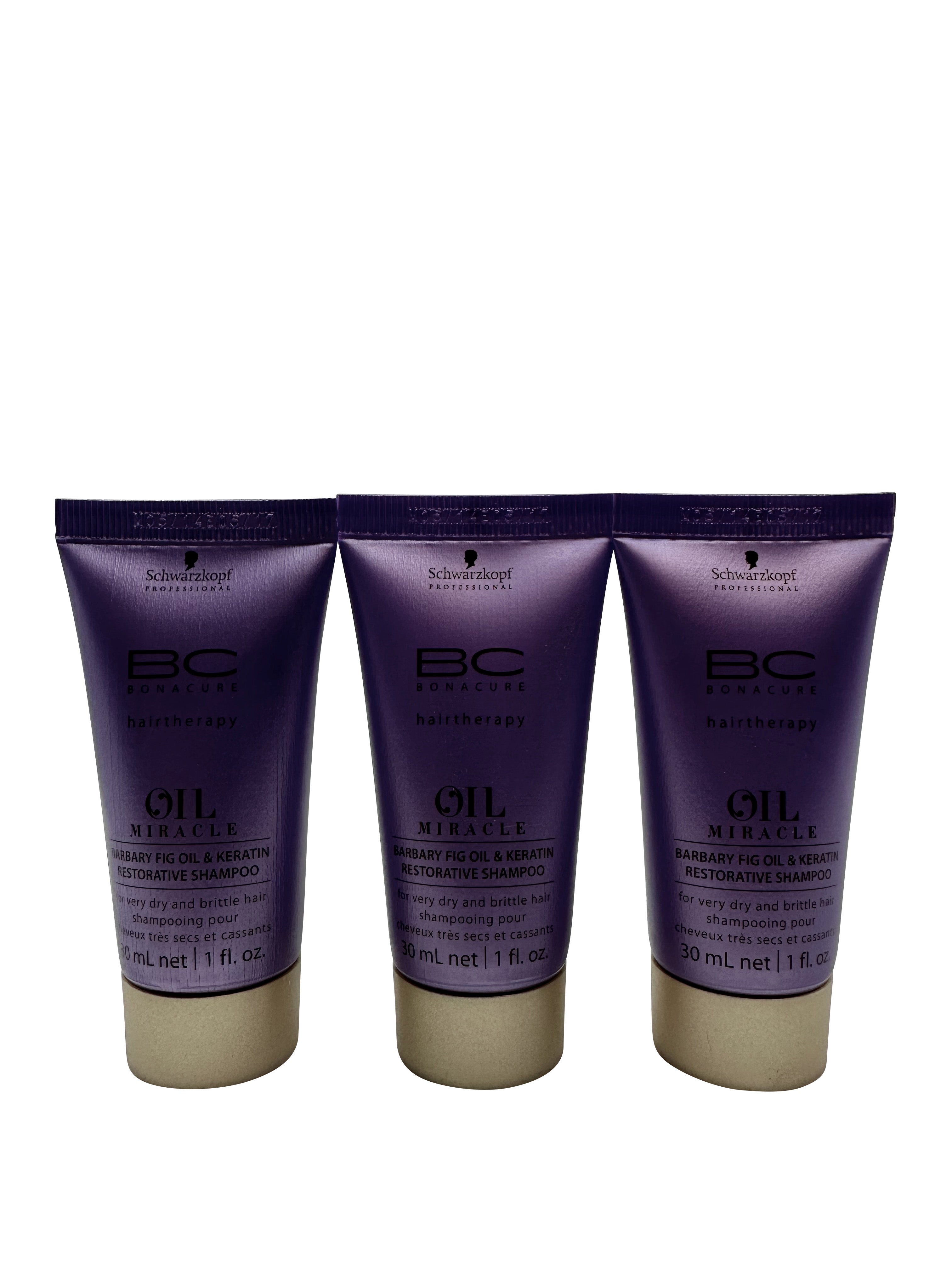 Schwarzkopf Bonacure Oil Miracle Restorative Shampoo 1 OZ Set of 3