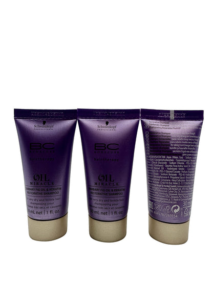 Schwarzkopf Bonacure Oil Miracle Restorative Shampoo 1 OZ Set of 3