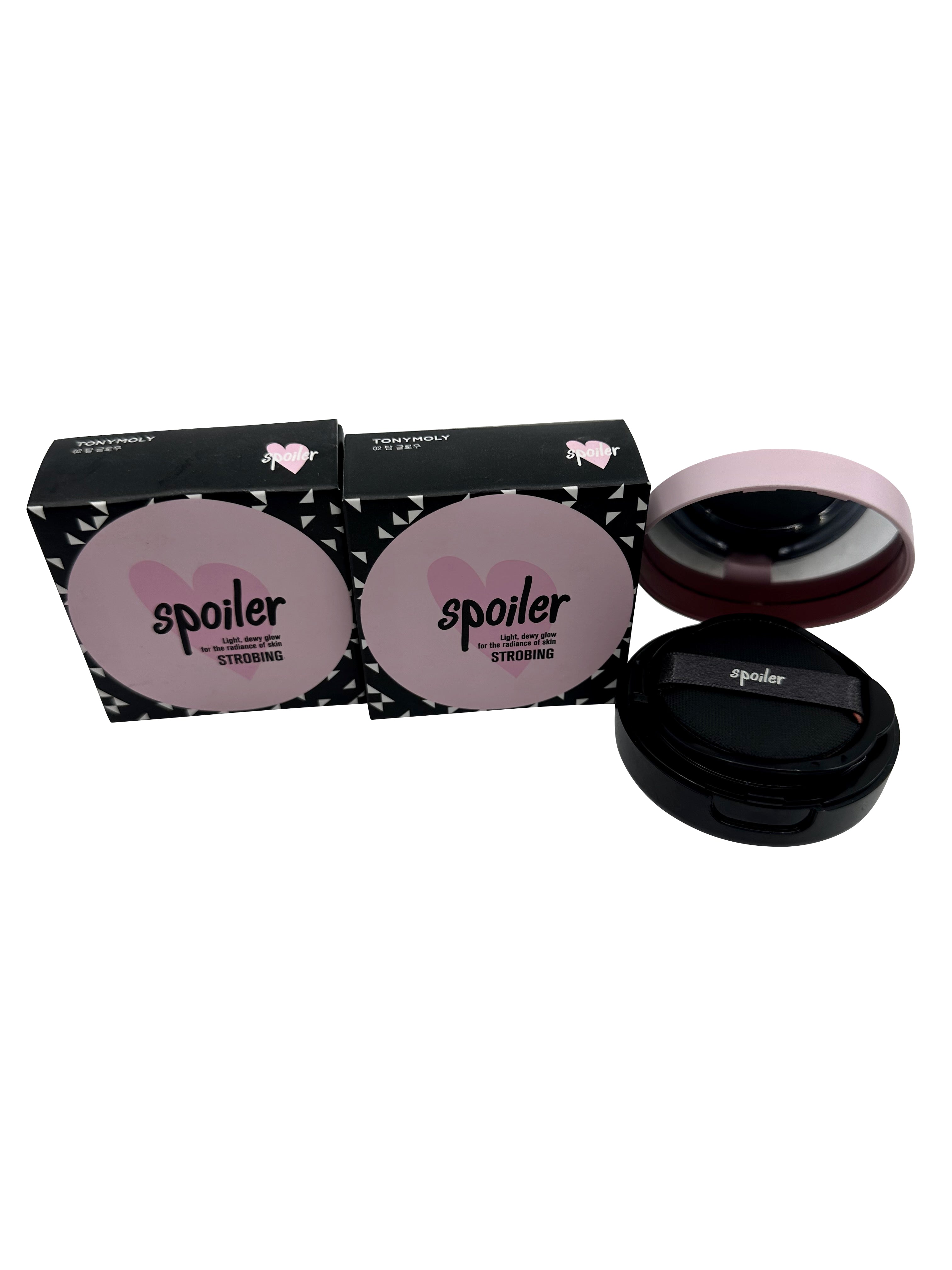 TonyMoly Spoiler Mini Strobing Cushion 02 Top Glow 1.6 OZ Set of 2