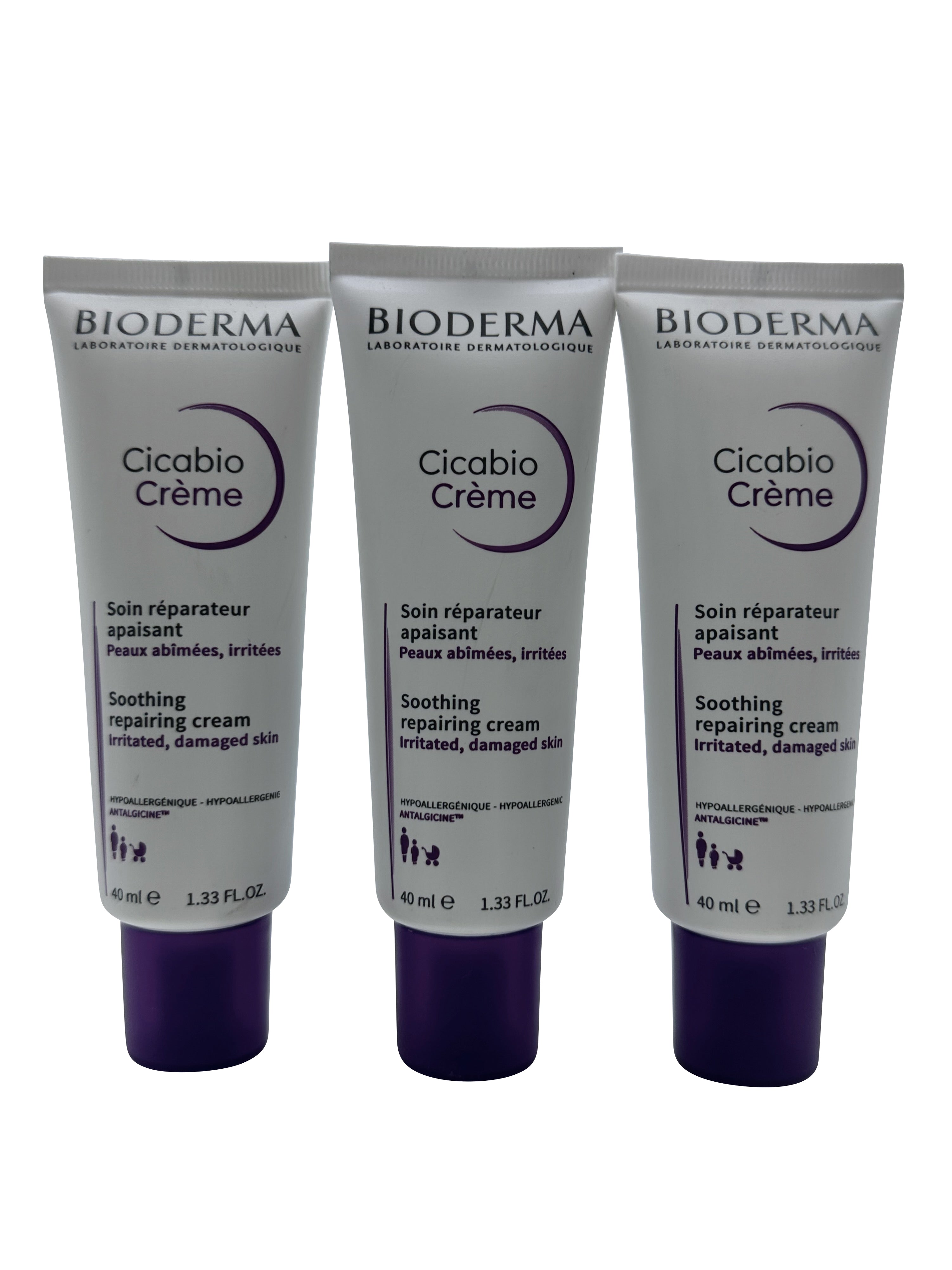 Bioderma Cicabo Cream Soothing Repairing Cream 1.33 OZ Set of 3