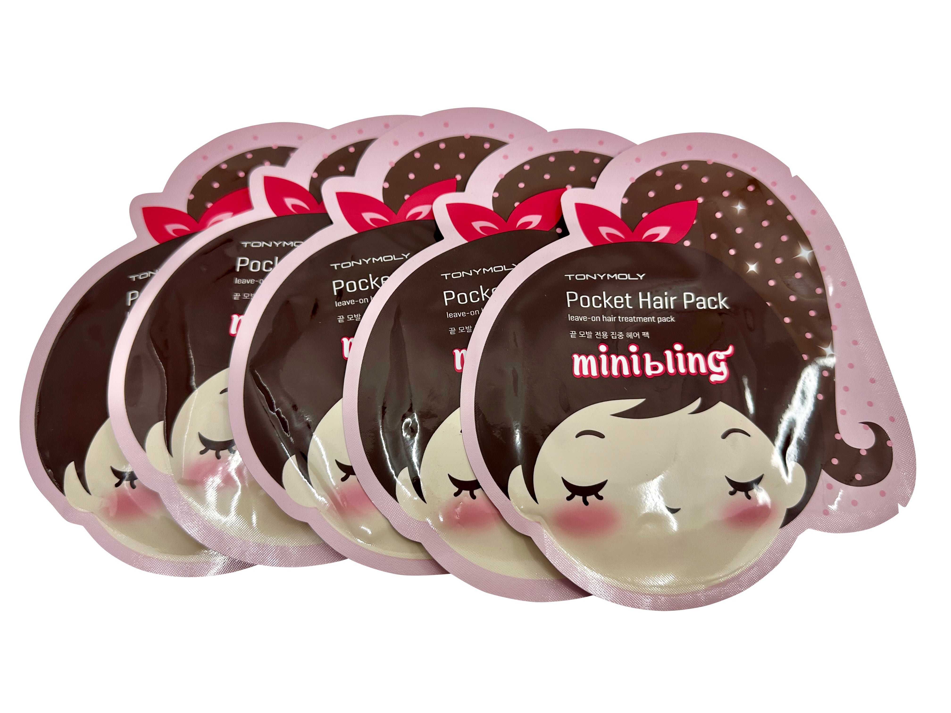 TonyMoly Minibling Pocket Hair Pack Leave in Hair Treatment Set of 5