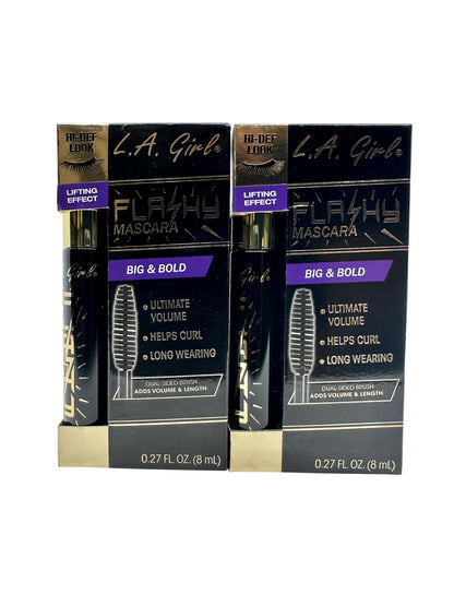 L.A. Girl Flashy Big & Bold Mascara Jet Black 0.27 OZ Set of 2