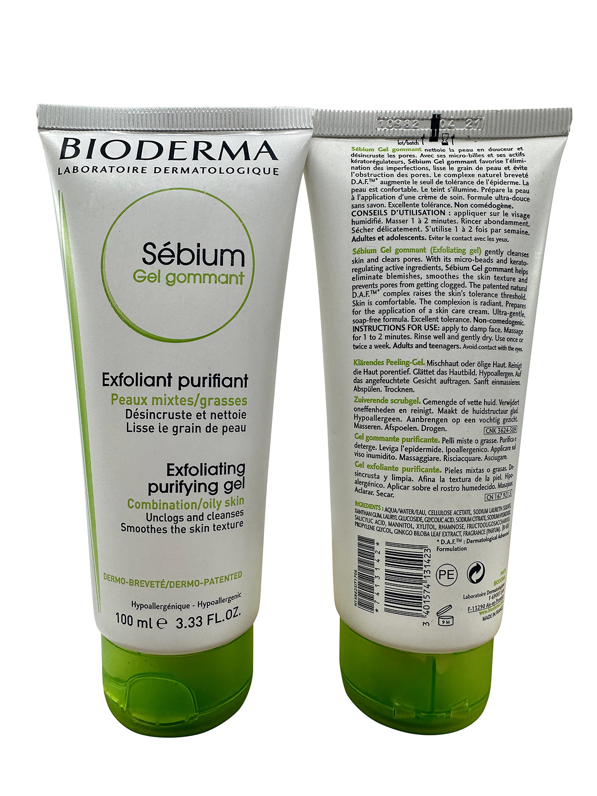 Bioderma Sebium Exfoliating Purifying Gel 3.33 OZ Set of 2