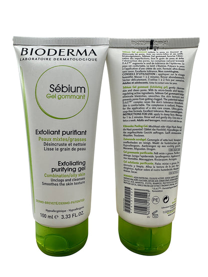 Bioderma Sebium Exfoliating Purifying Gel 3.33 OZ Set of 2