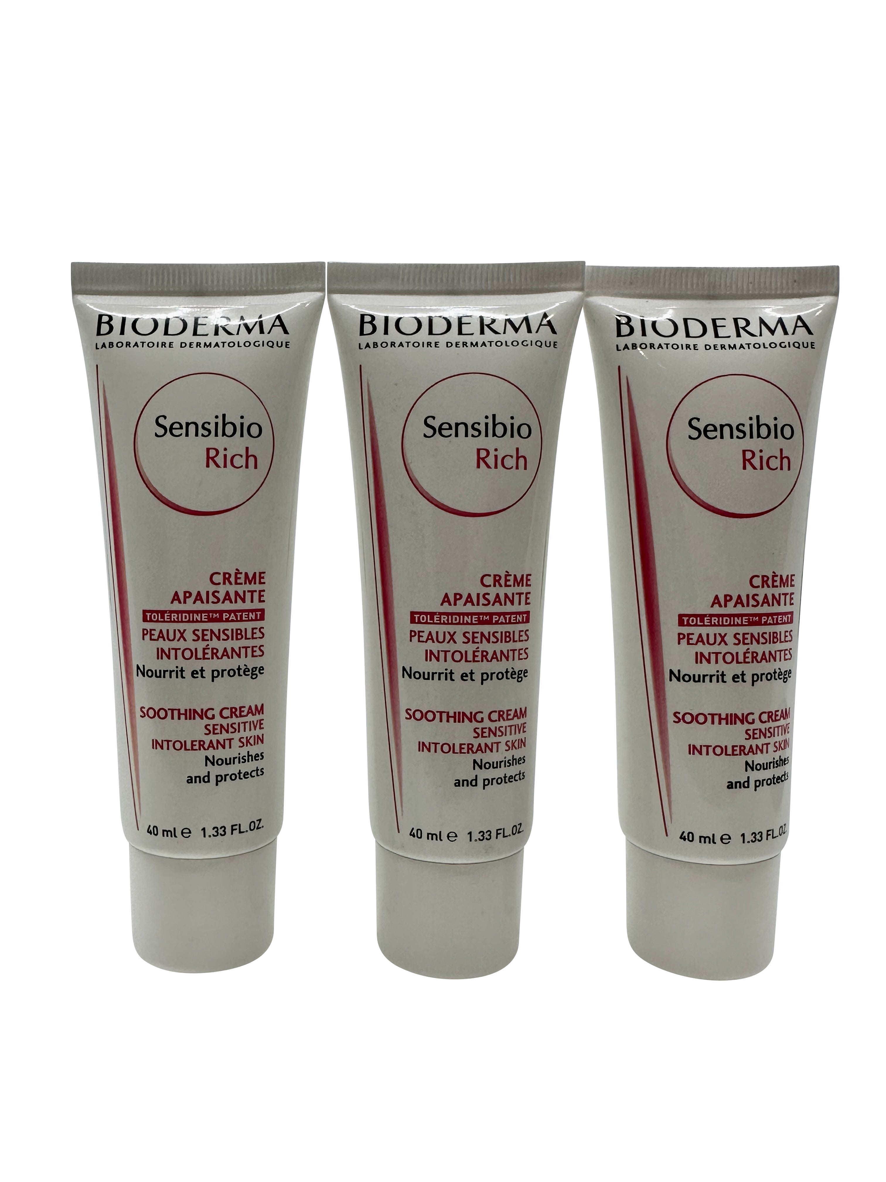 Bioderma Sensibio Rich Soothing Cream 1.33 OZ Set of 3