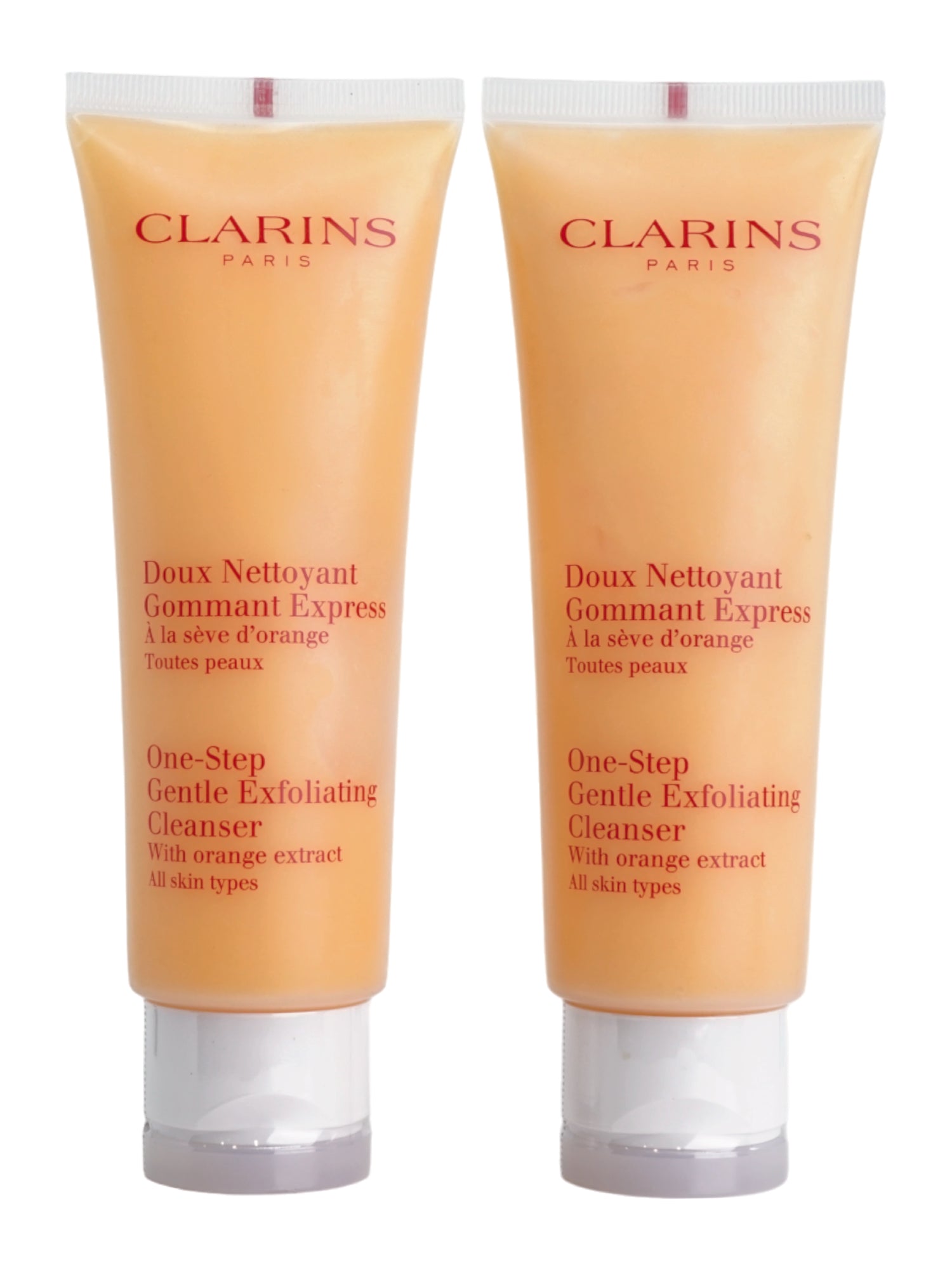 Clarins One Step Gentle Exfoliating Cleanser Orange Extract 4.3 OZ Set of 2