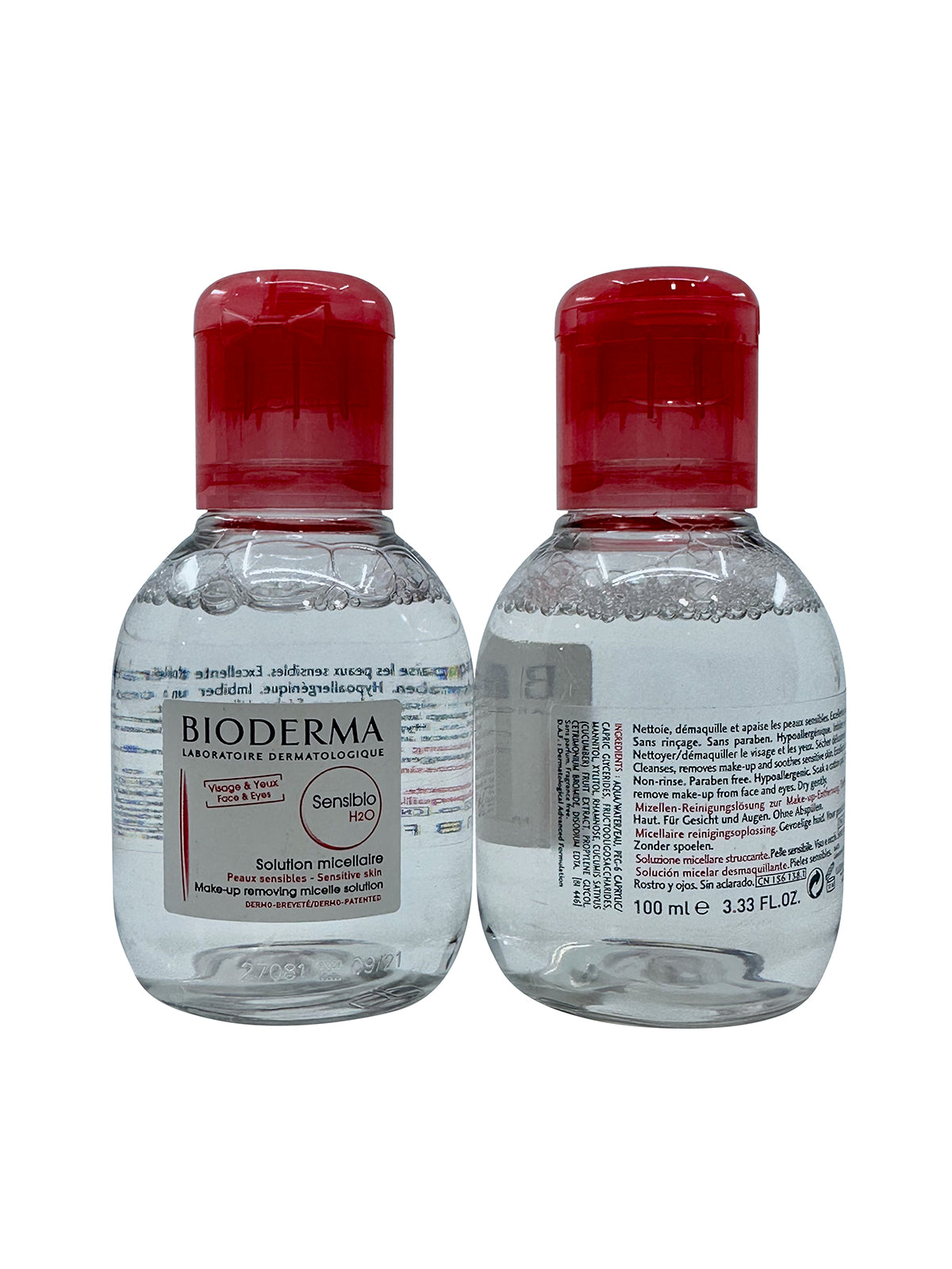 Bioderma Sensibio H2O Micellar Makeup Remover Sensitive Skin 3.33 OZ Set of 2