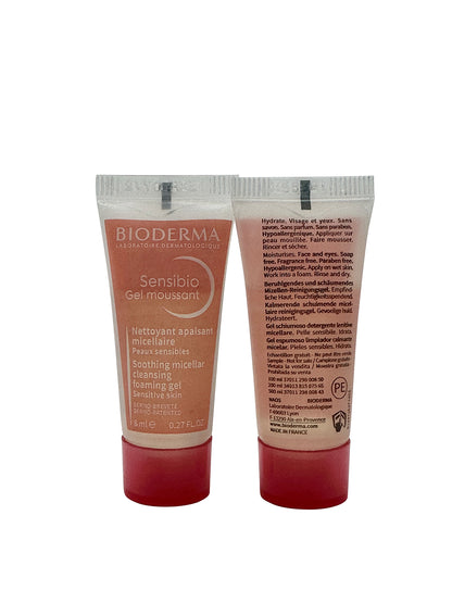 Bioderma Sensibio Mild Cleansing Foaming Gel Sensitive Skin 0.27 OZ Set of 2